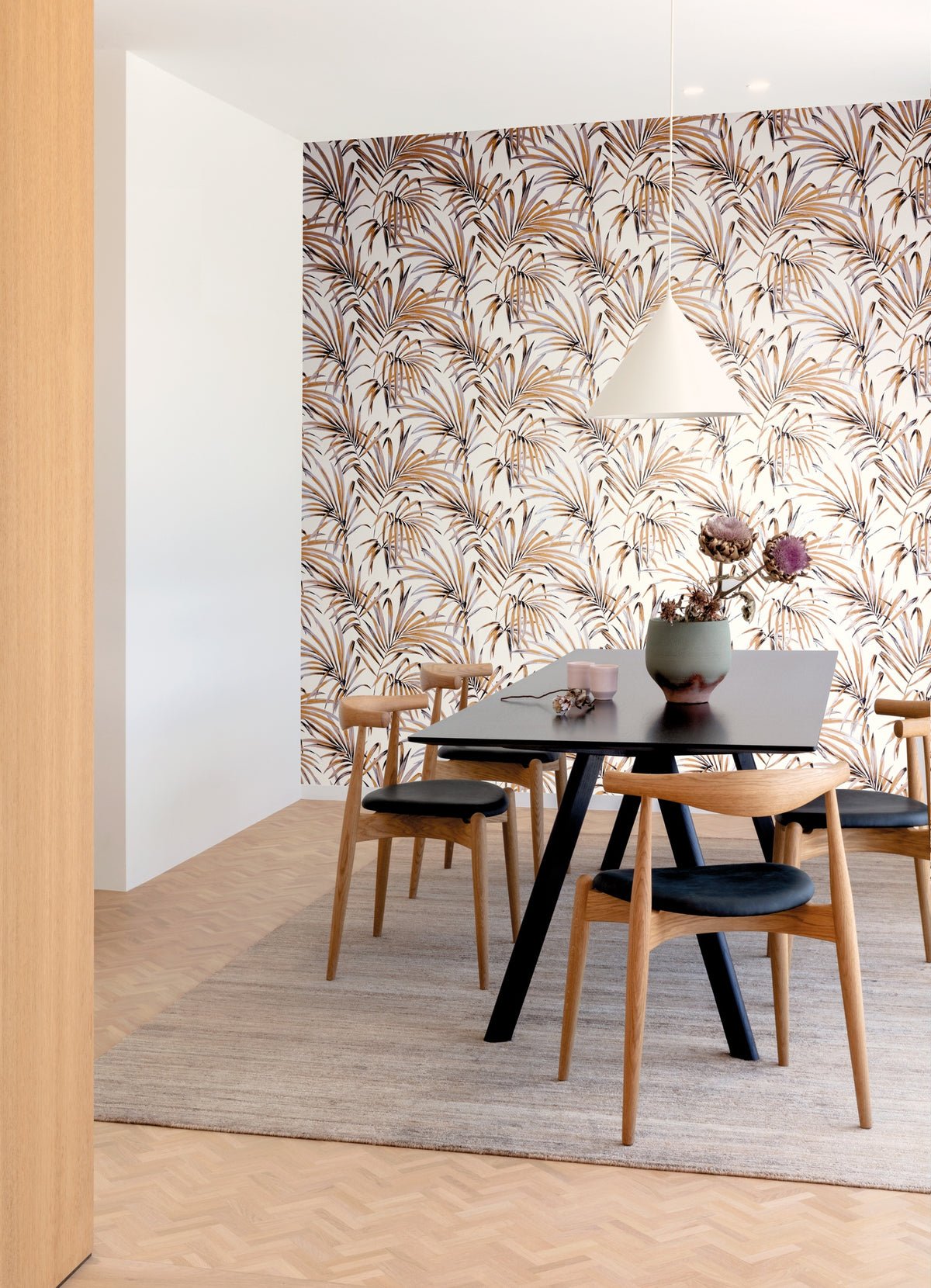 Masureel behang Palm Ginger in interieur
