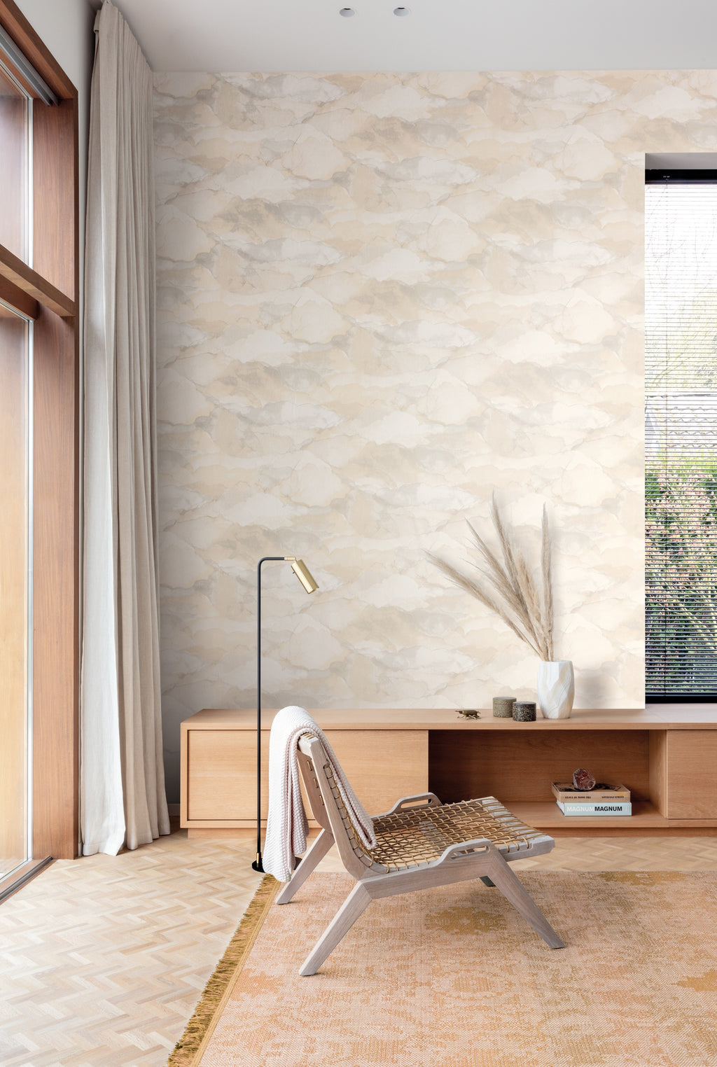 Masureel behang Cloud Linen in interieur