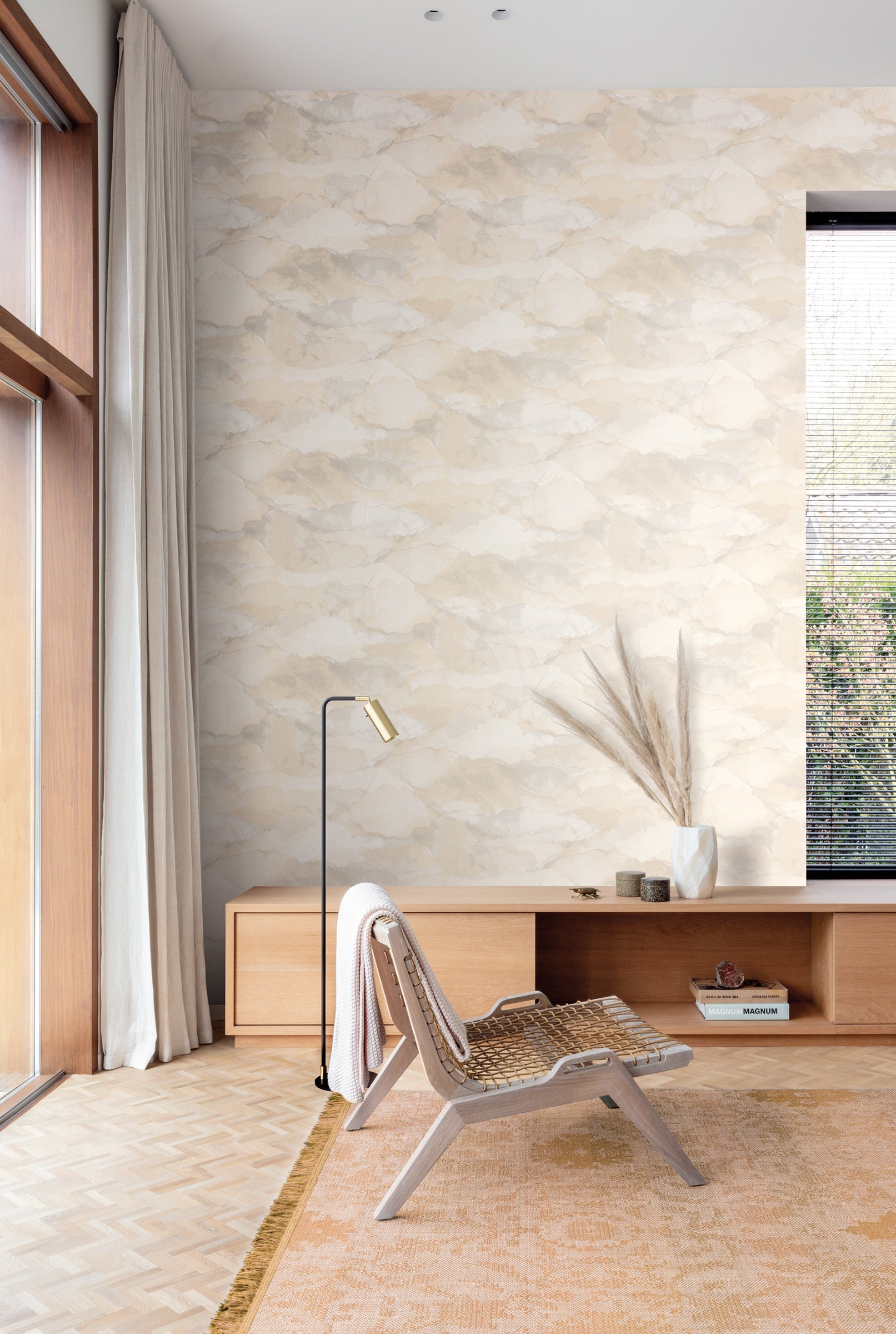 Masureel behang Cloud Linen in interieur