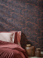 Masureel behang Lotus Copper in interieur