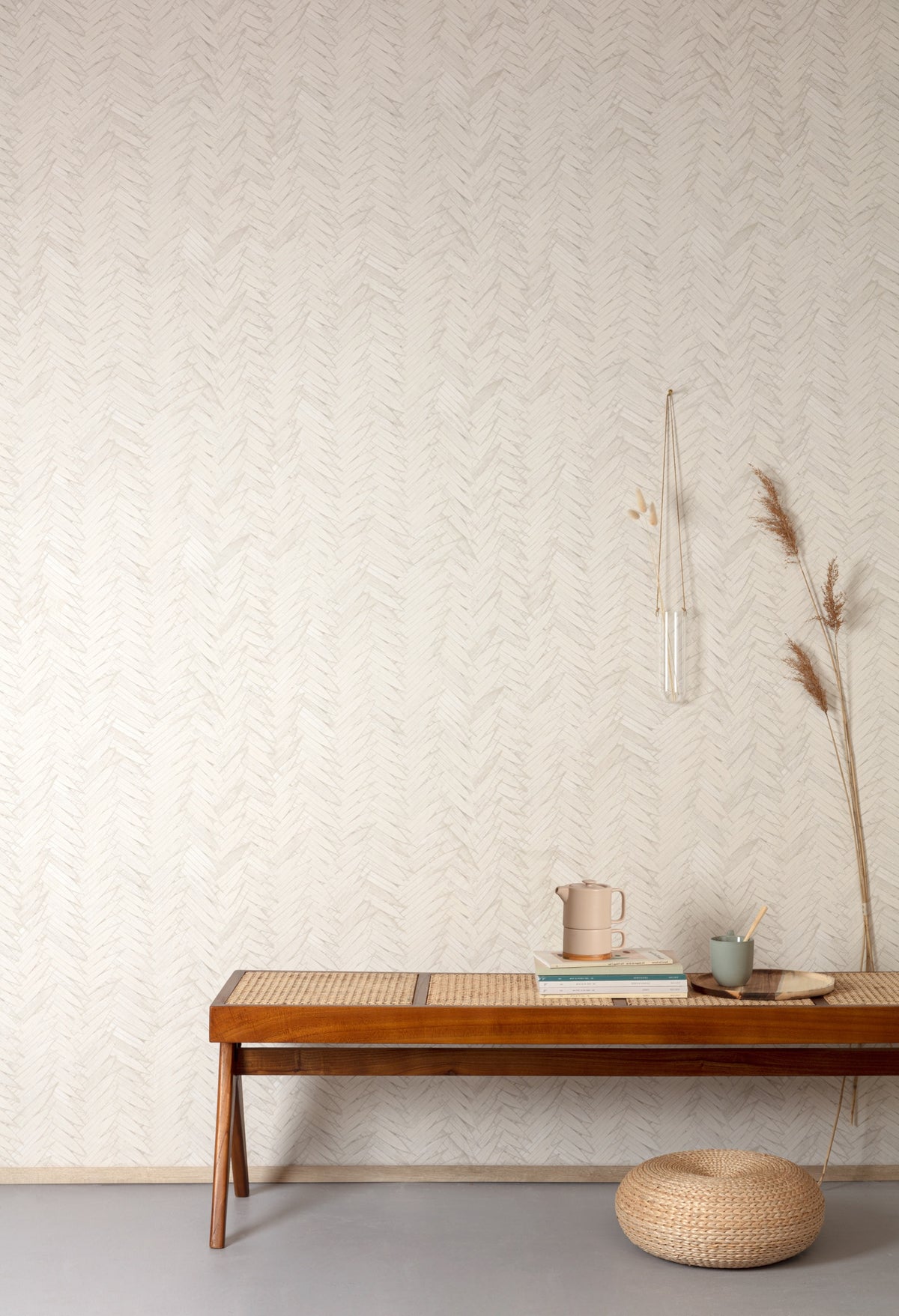 Masureel behang Essence Snow in interieur