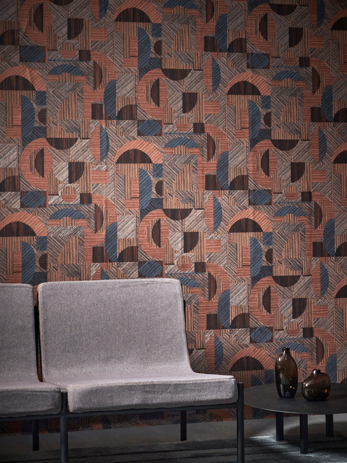 Masureel behang Nakita Caramel in interieur
