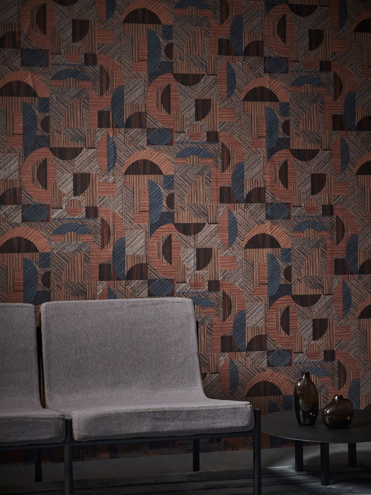 Masureel behang Nakita Caramel in interieur