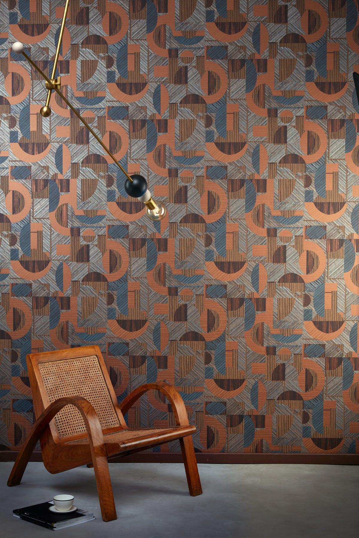 Masureel behang Nakita Caramel in interieur