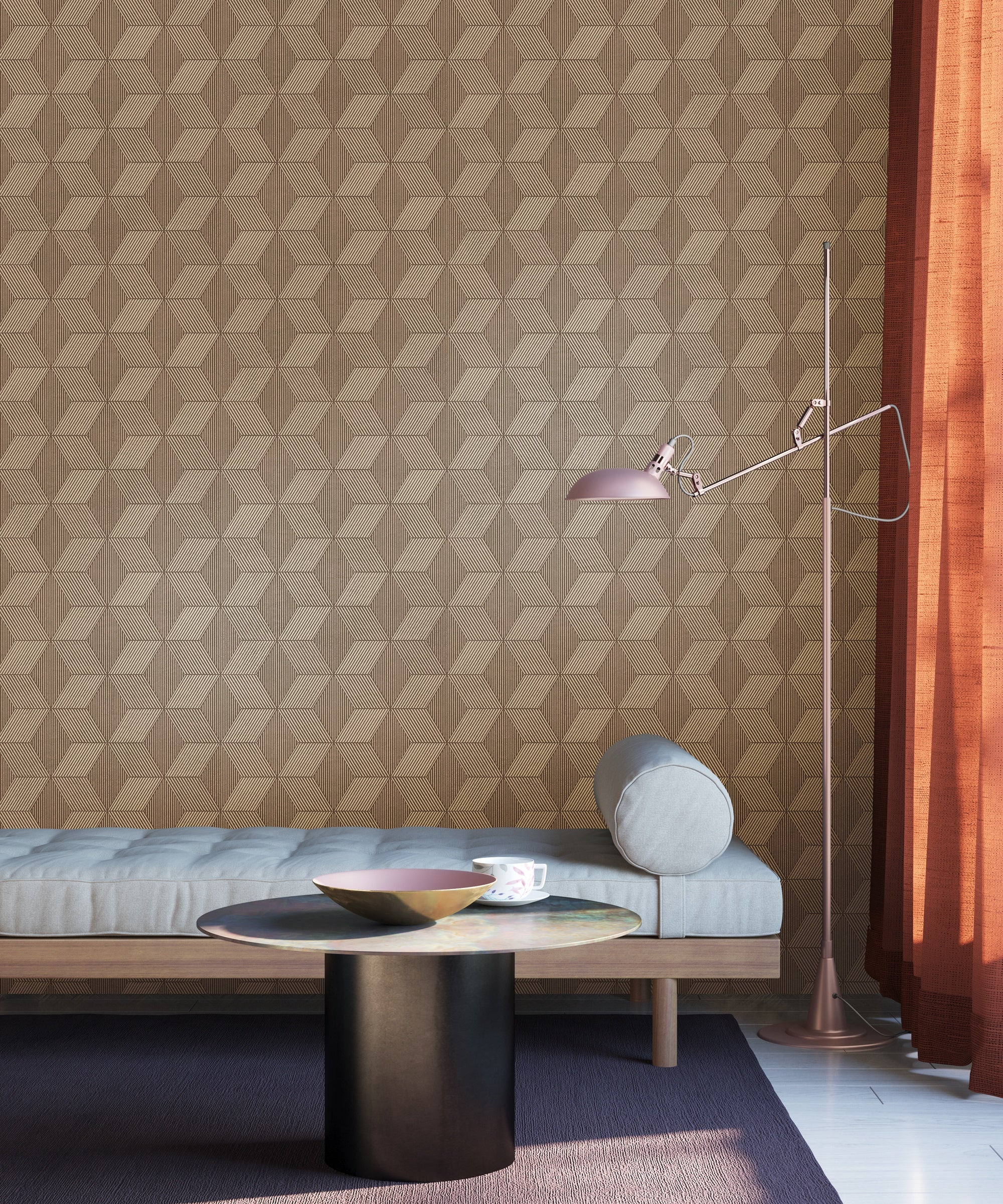 Masureel behang Manhattan Nut in interieur