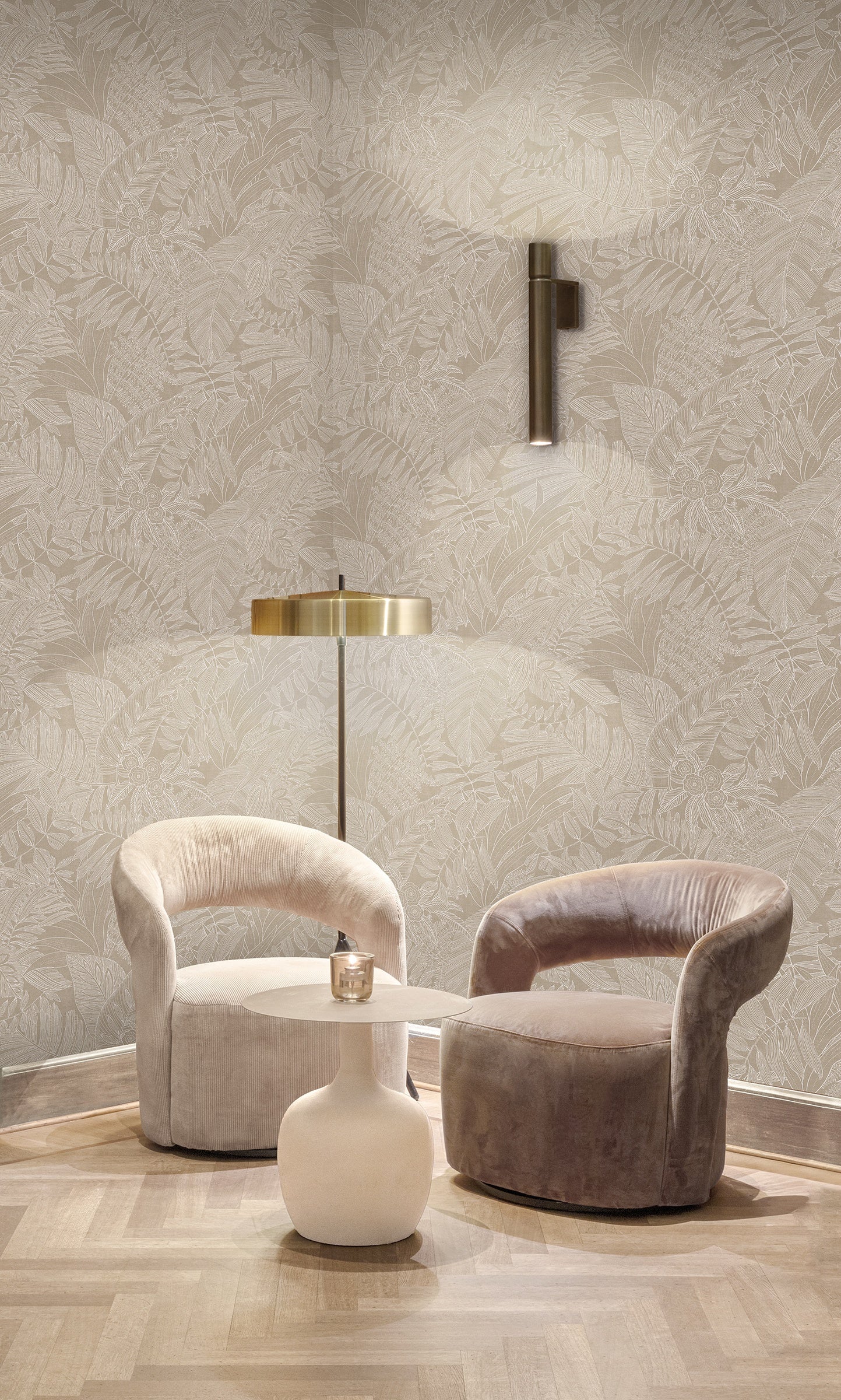 Masureel behang Biome Linen in interieur