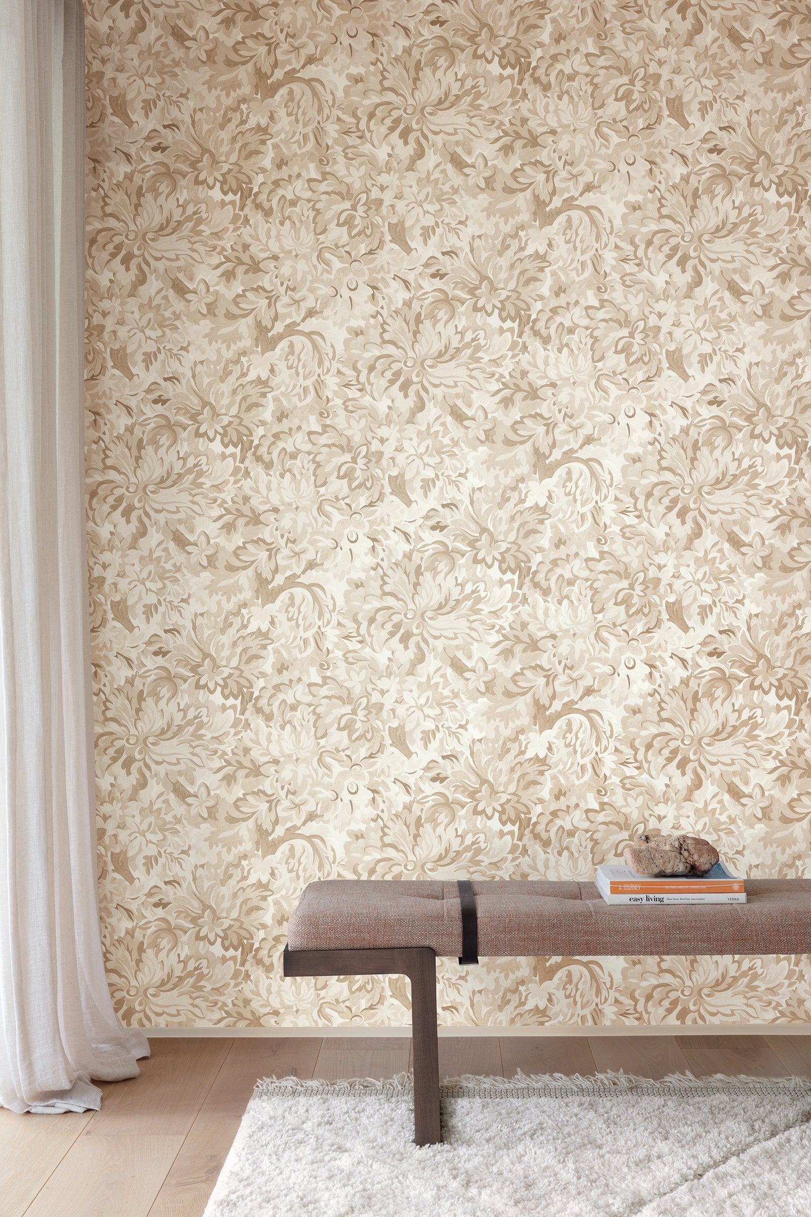 Masureel behang Flow Ivory in interieur