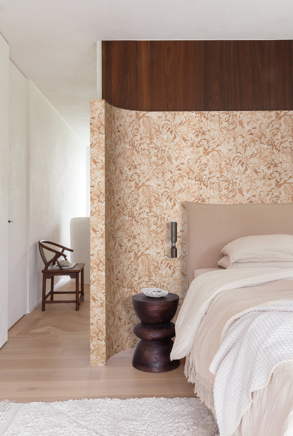 Masureel behang Flow Peach in interieur