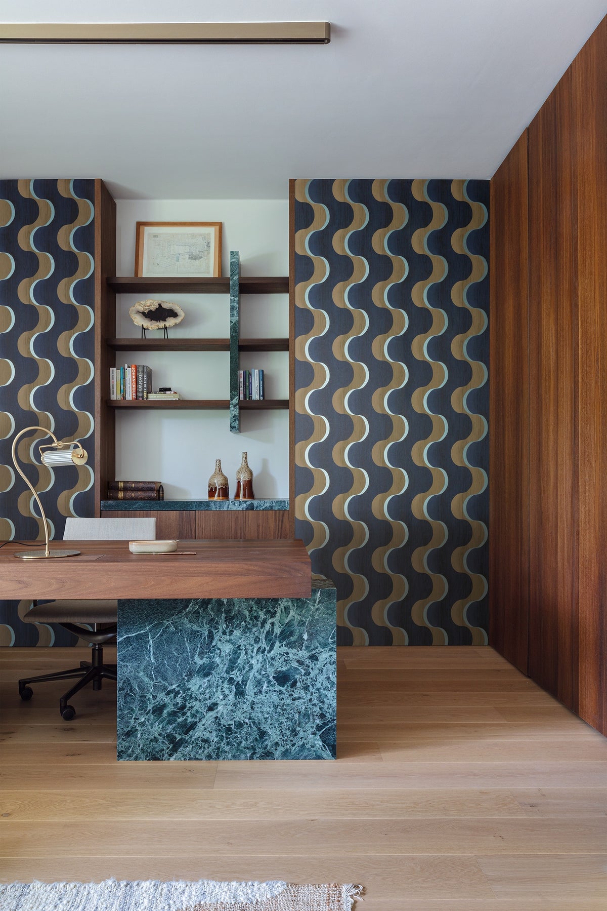 Masureel behang Flow Amazonite in interieur