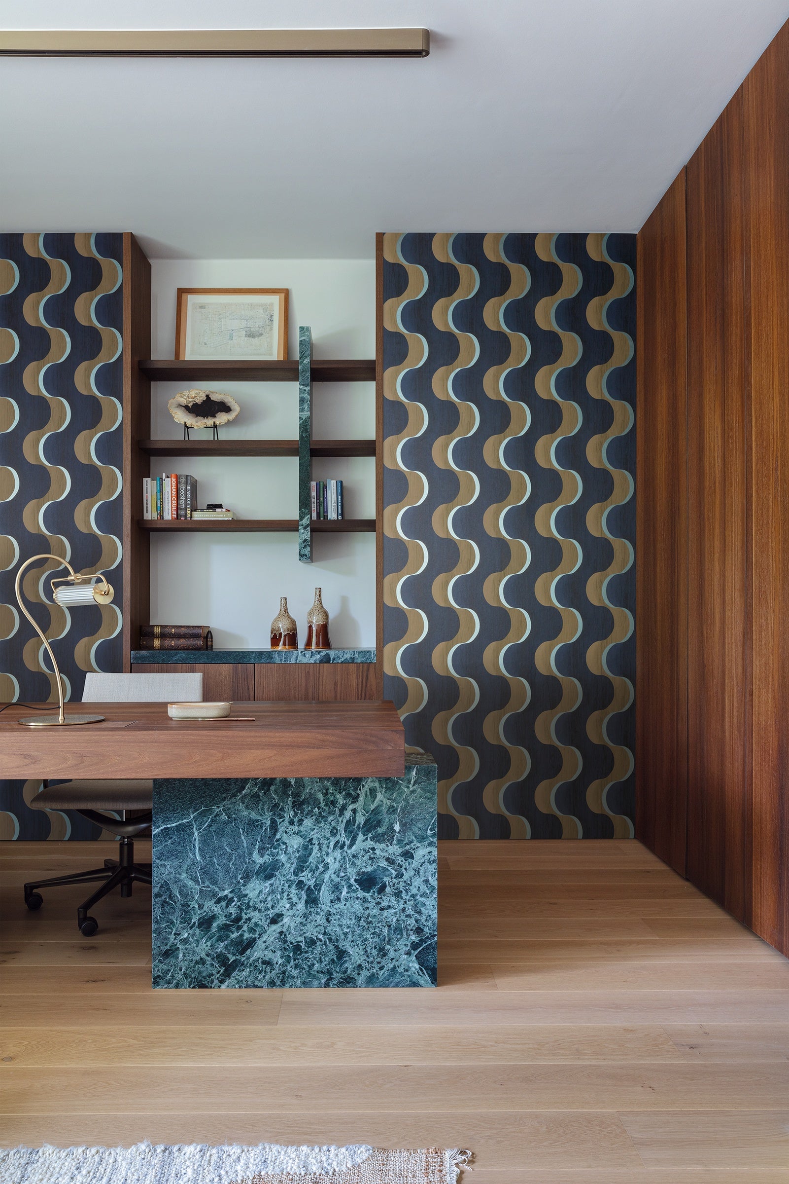 Masureel behang Flow Amazonite in interieur