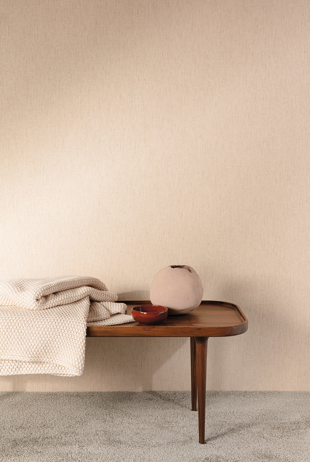 Masureel behang Telis Peach in interieur