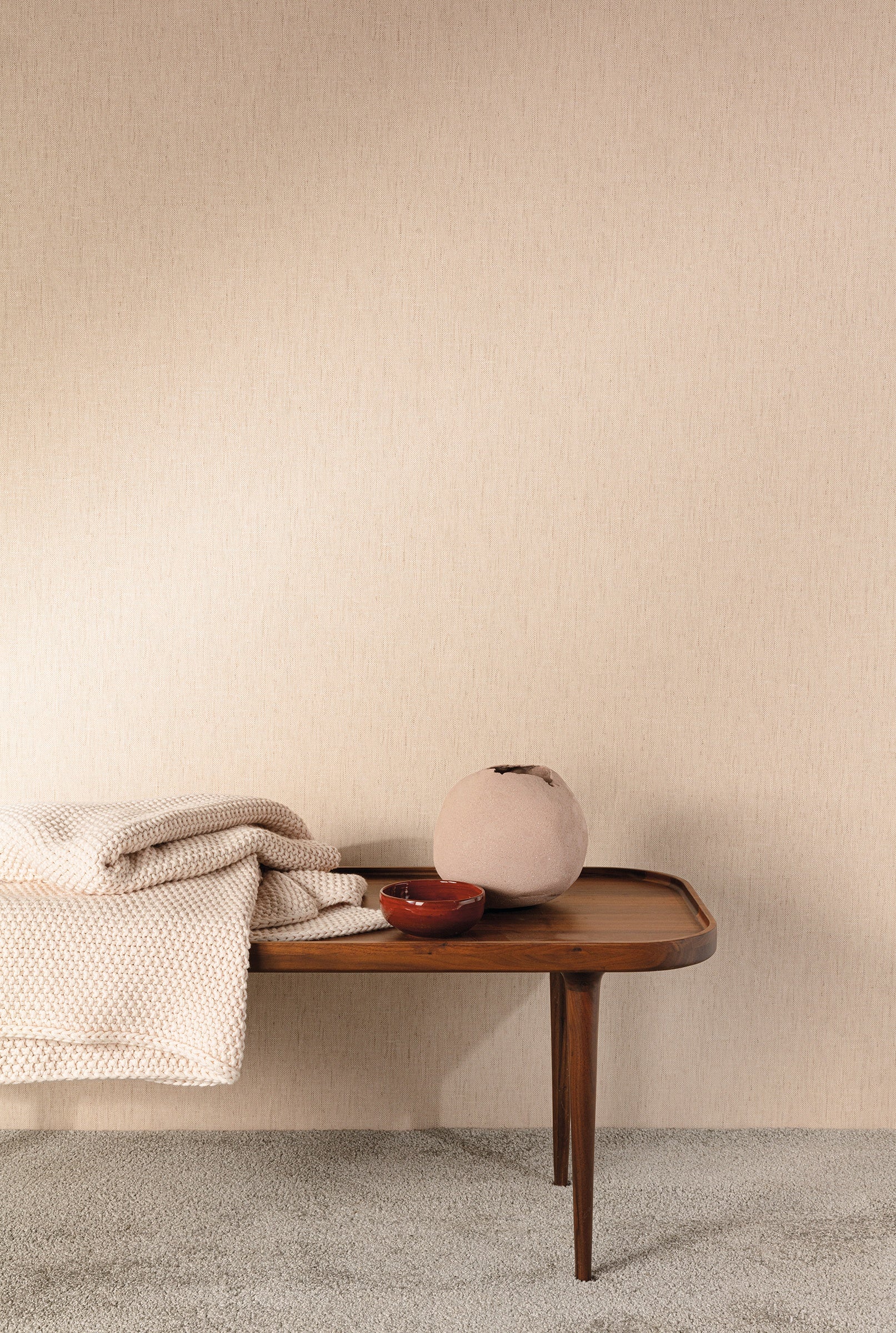 Masureel behang Telis Peach in interieur