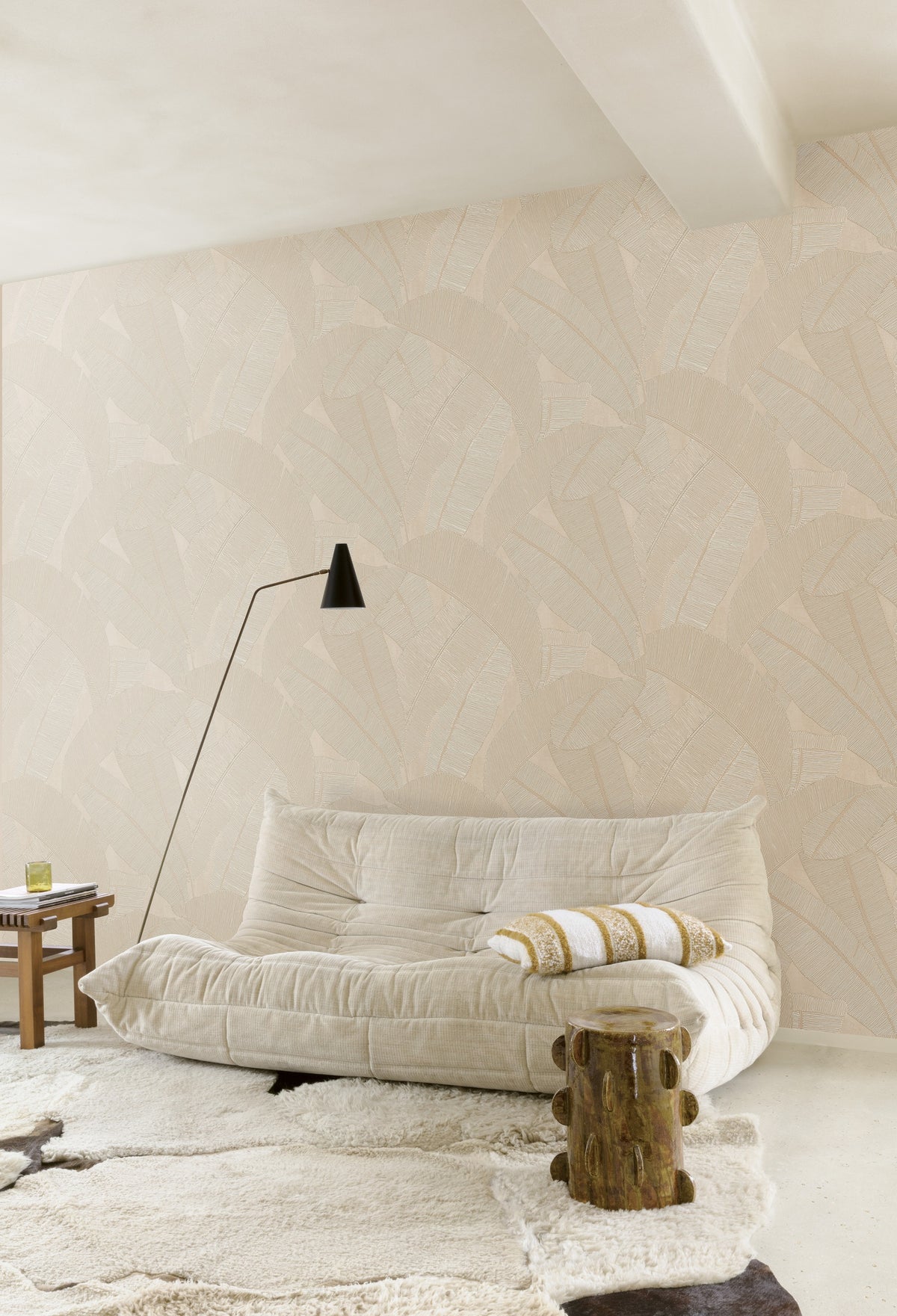 Masureel behang Banyan Ivory in interieur