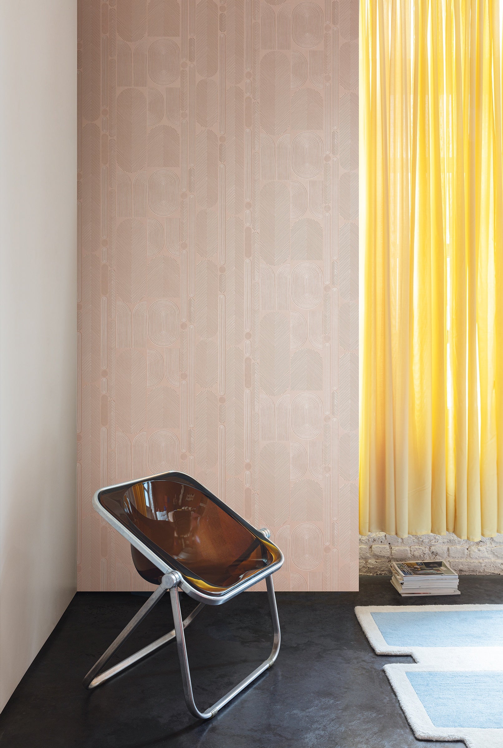 Masureel behang Ovala Peach in interieur