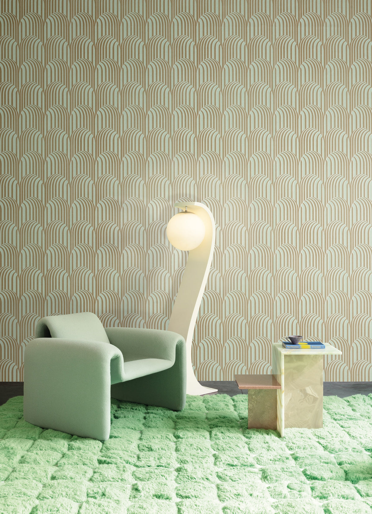 Masureel behang Arko Jade in interieur