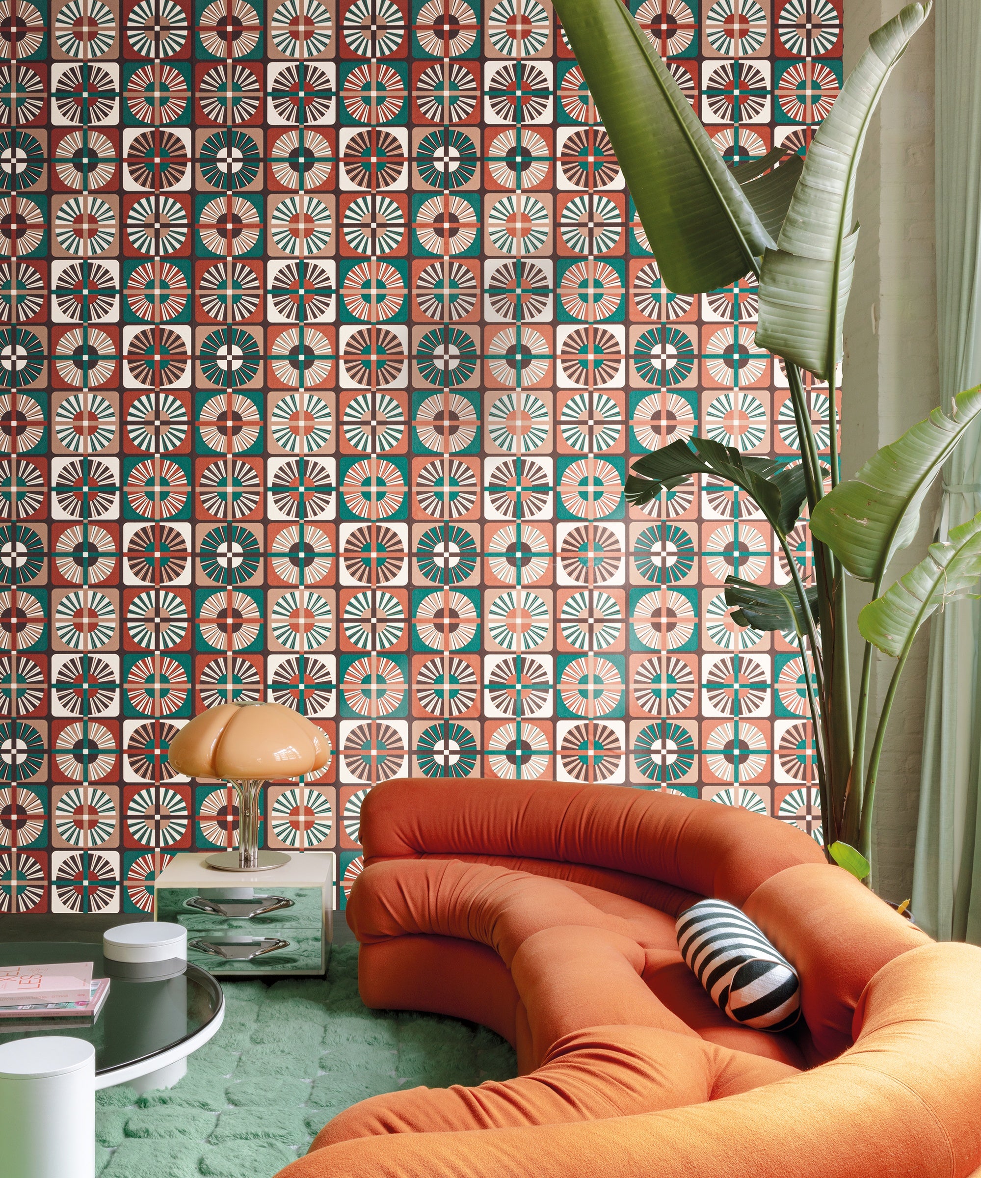 Masureel behang Ray Cantaloupe in interieur