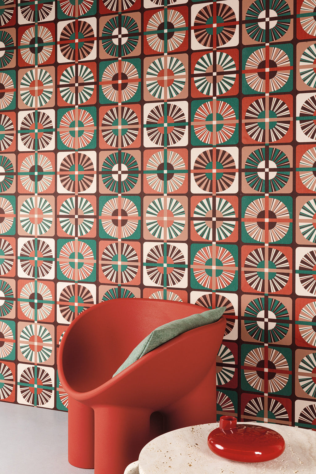 Masureel behang Ray Cantaloupe in interieur