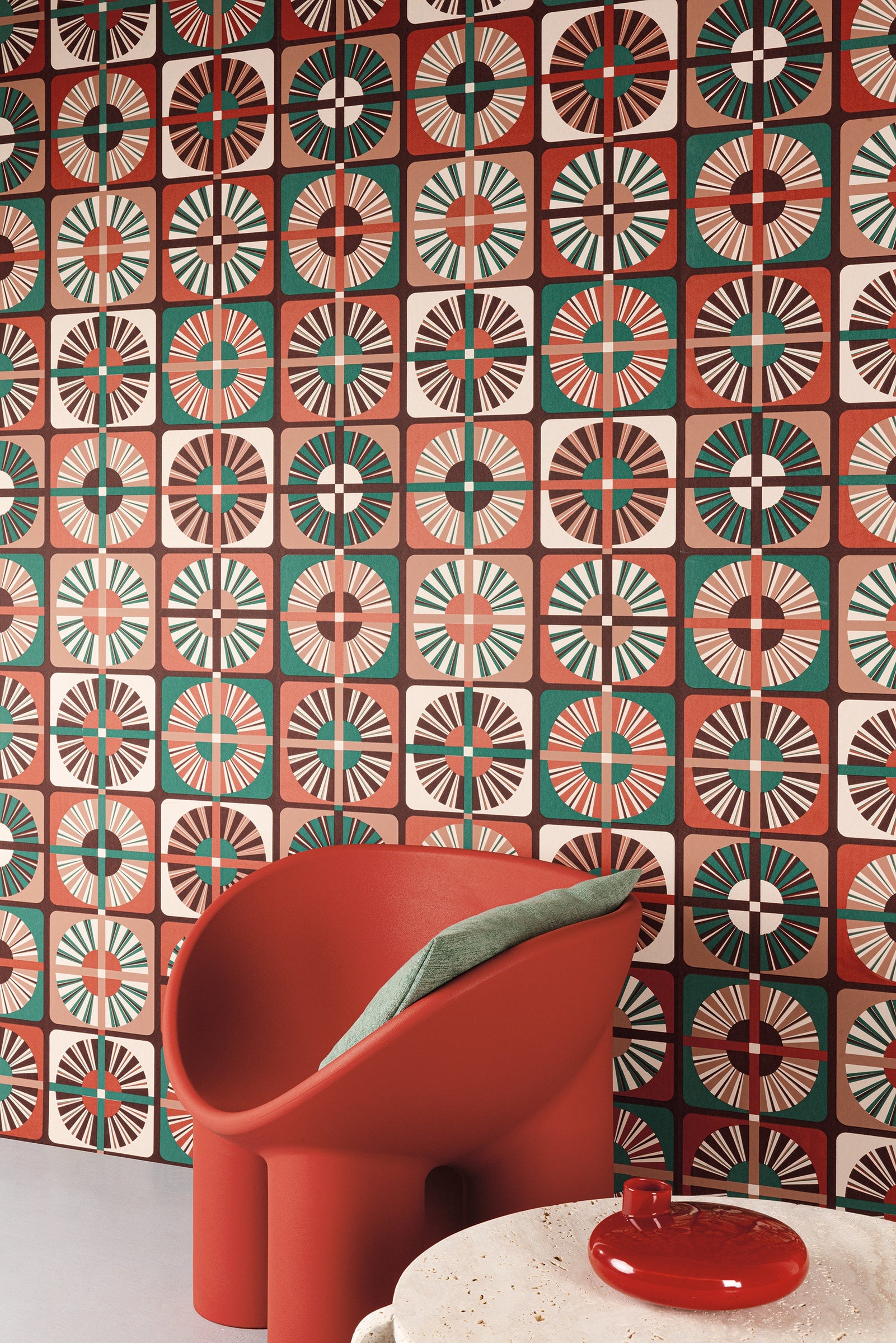 Masureel behang Ray Cantaloupe in interieur