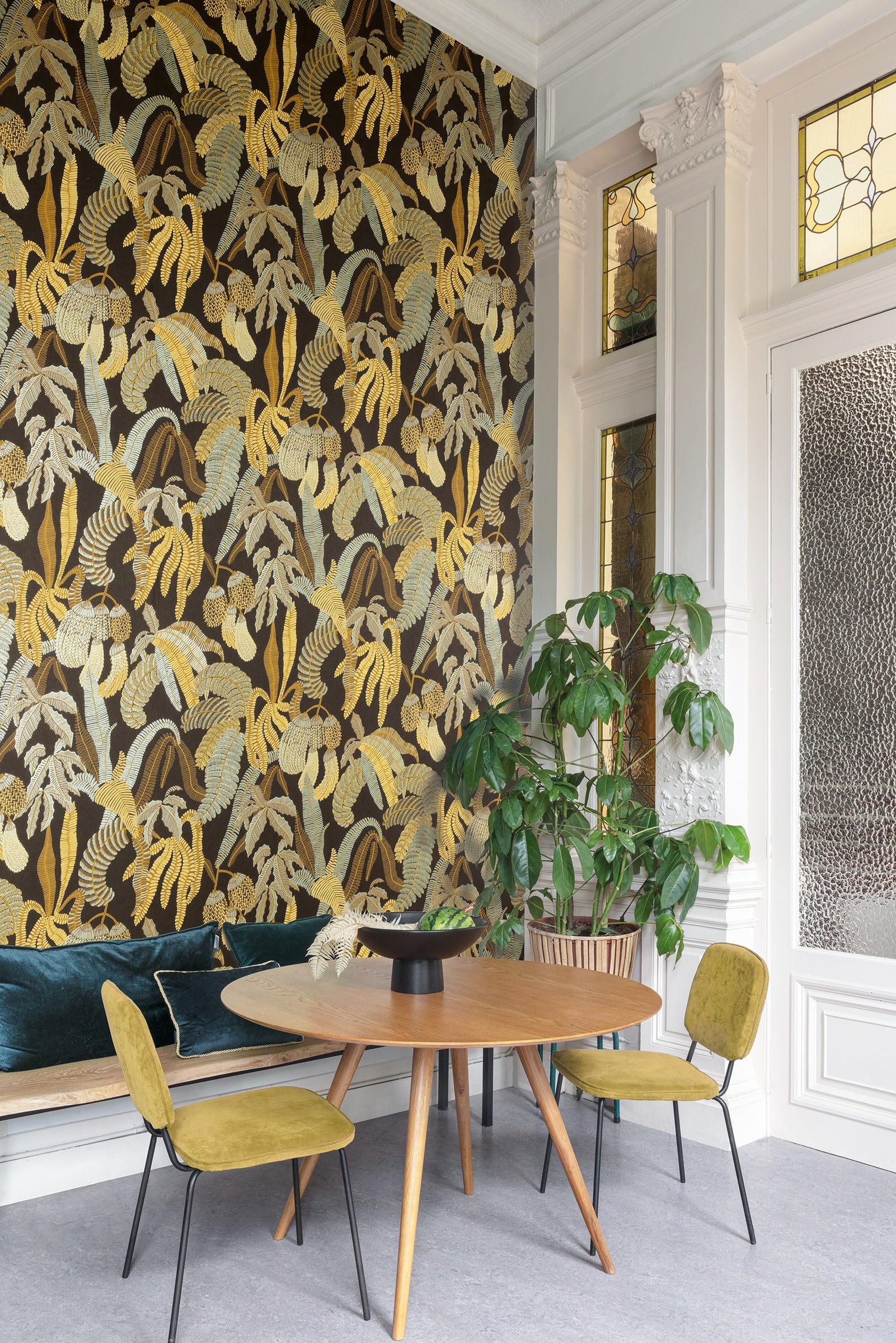 Masureel behang Ninfa Ceylon in interieur