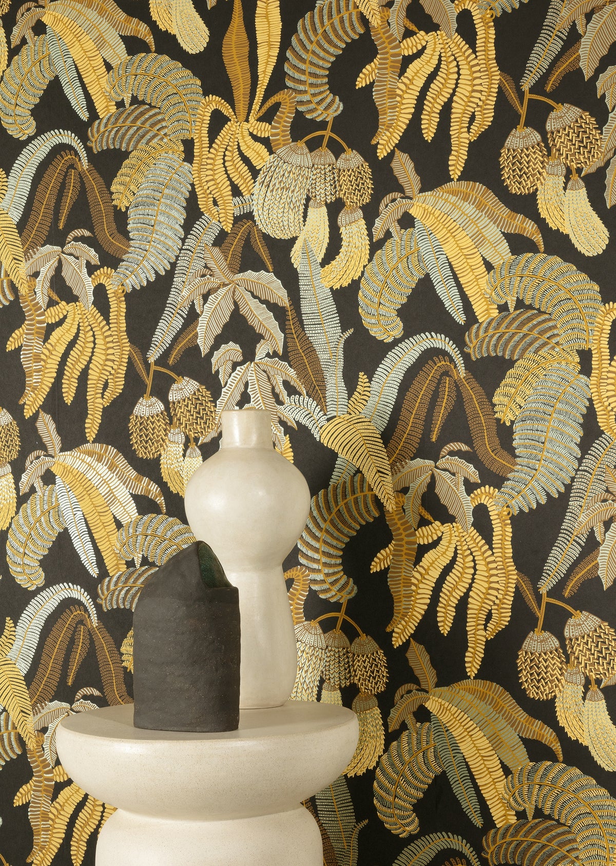 Masureel behang Ninfa Ceylon in interieur