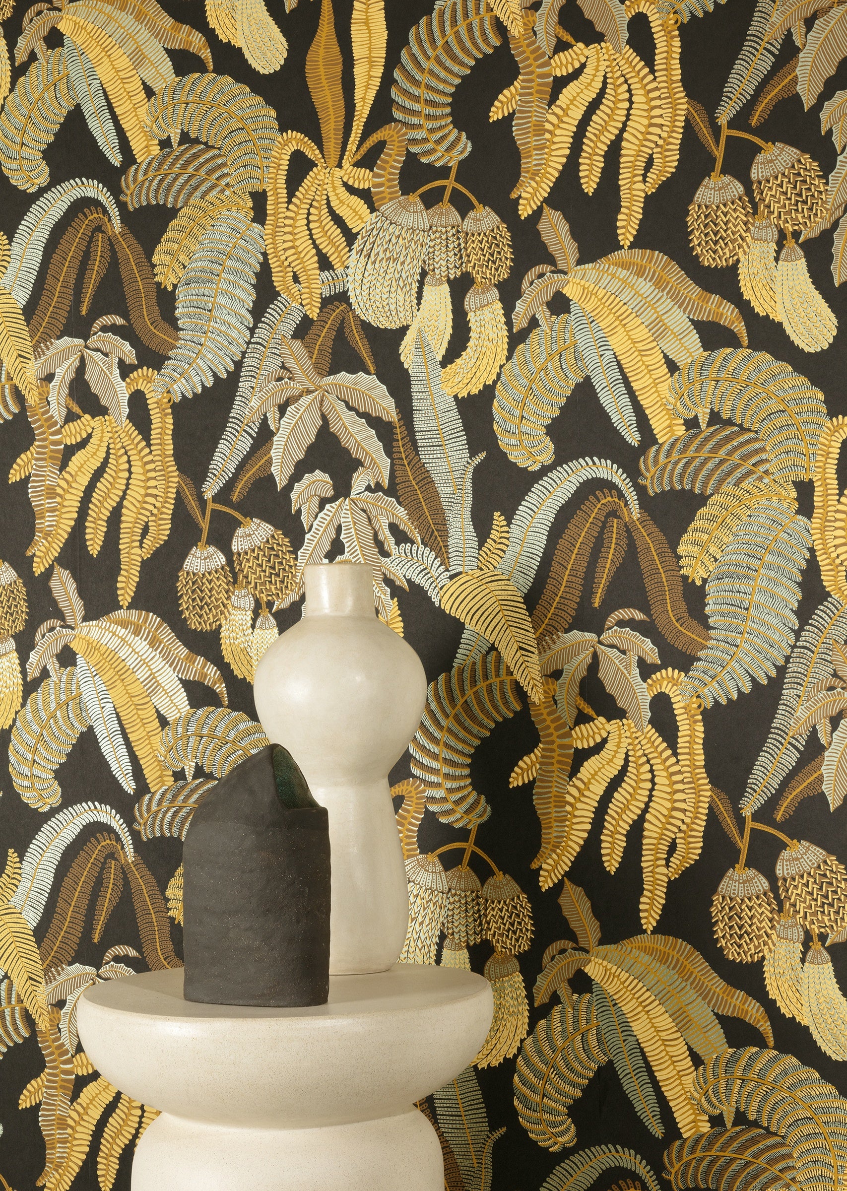 Masureel behang Ninfa Ceylon in interieur