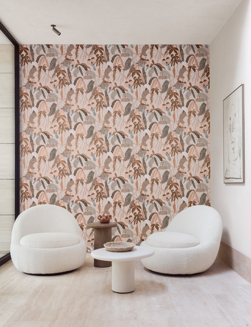 Masureel behang Ninfa Cinamon in interieur