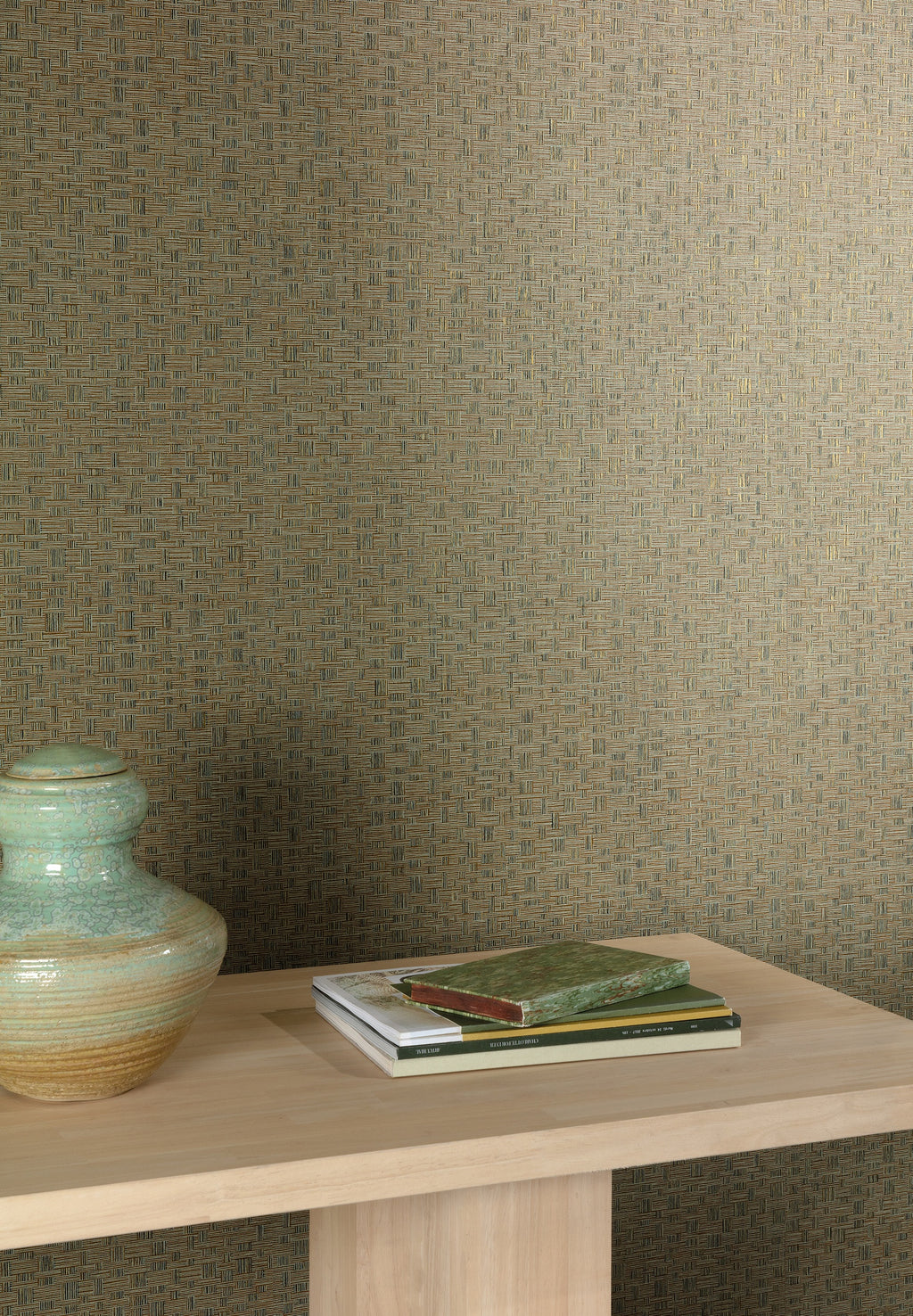 Masureel behang Tonnet Olive in interieur