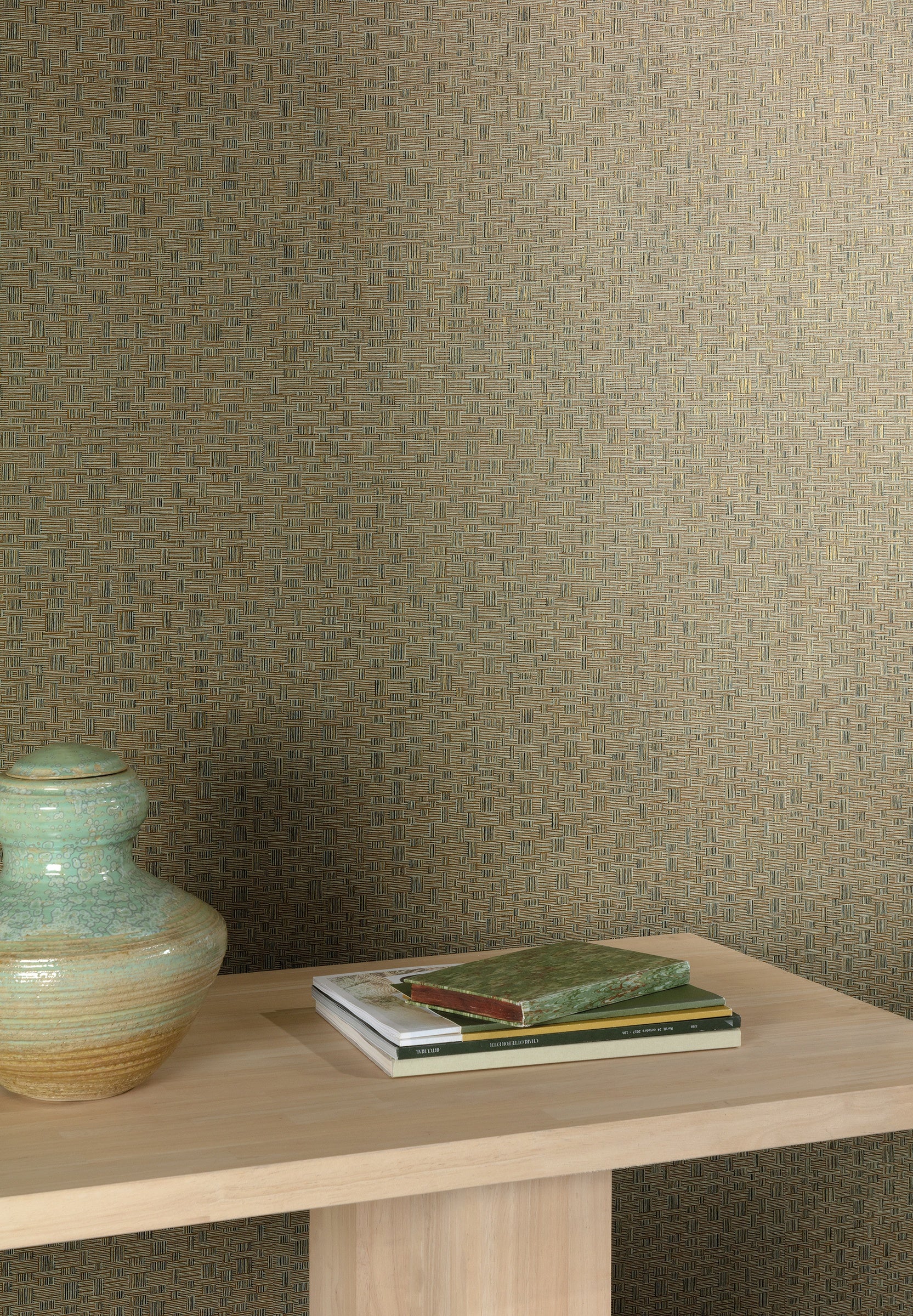 Masureel behang Tonnet Olive in interieur