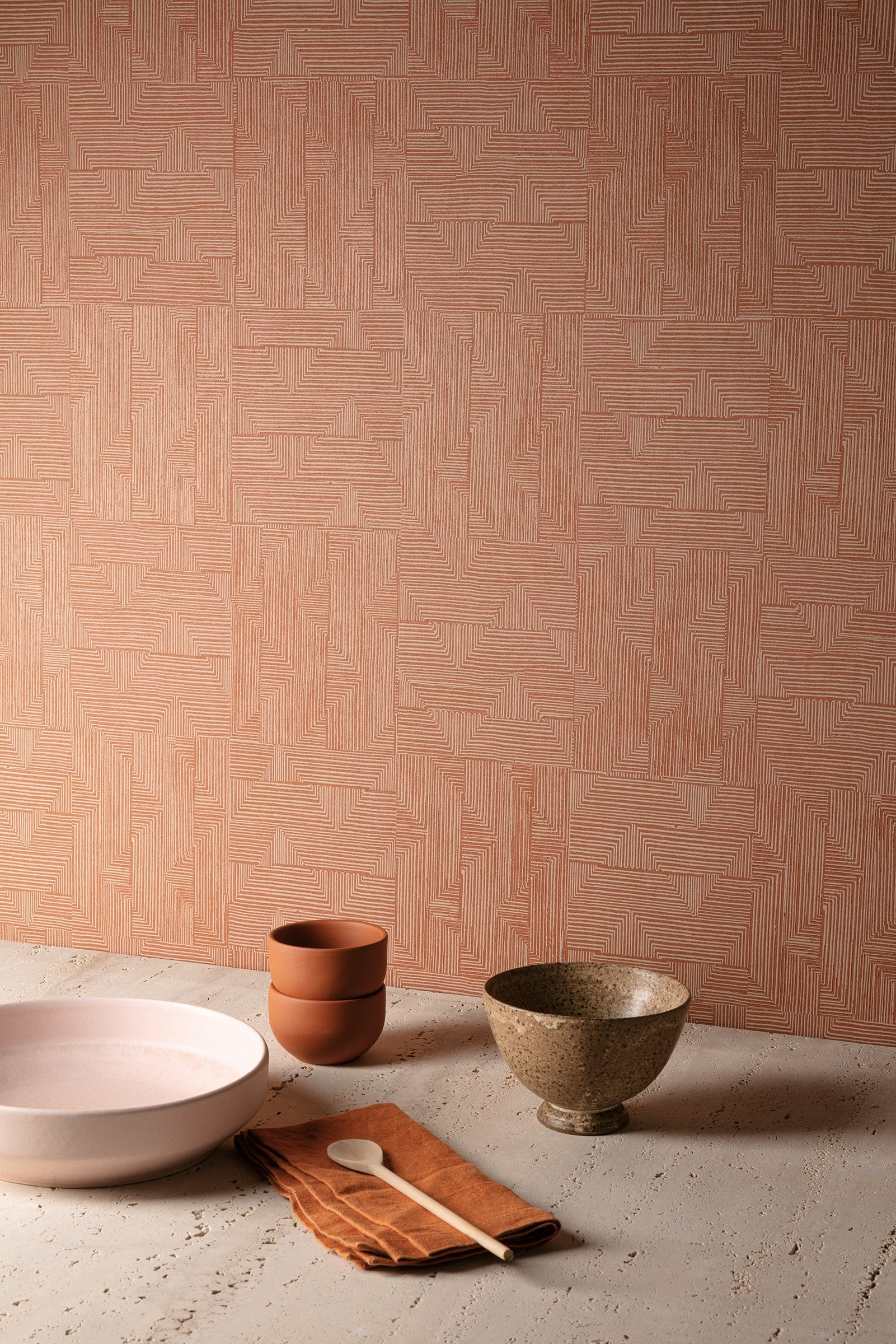 Masureel behang Asterion Rust in interieur