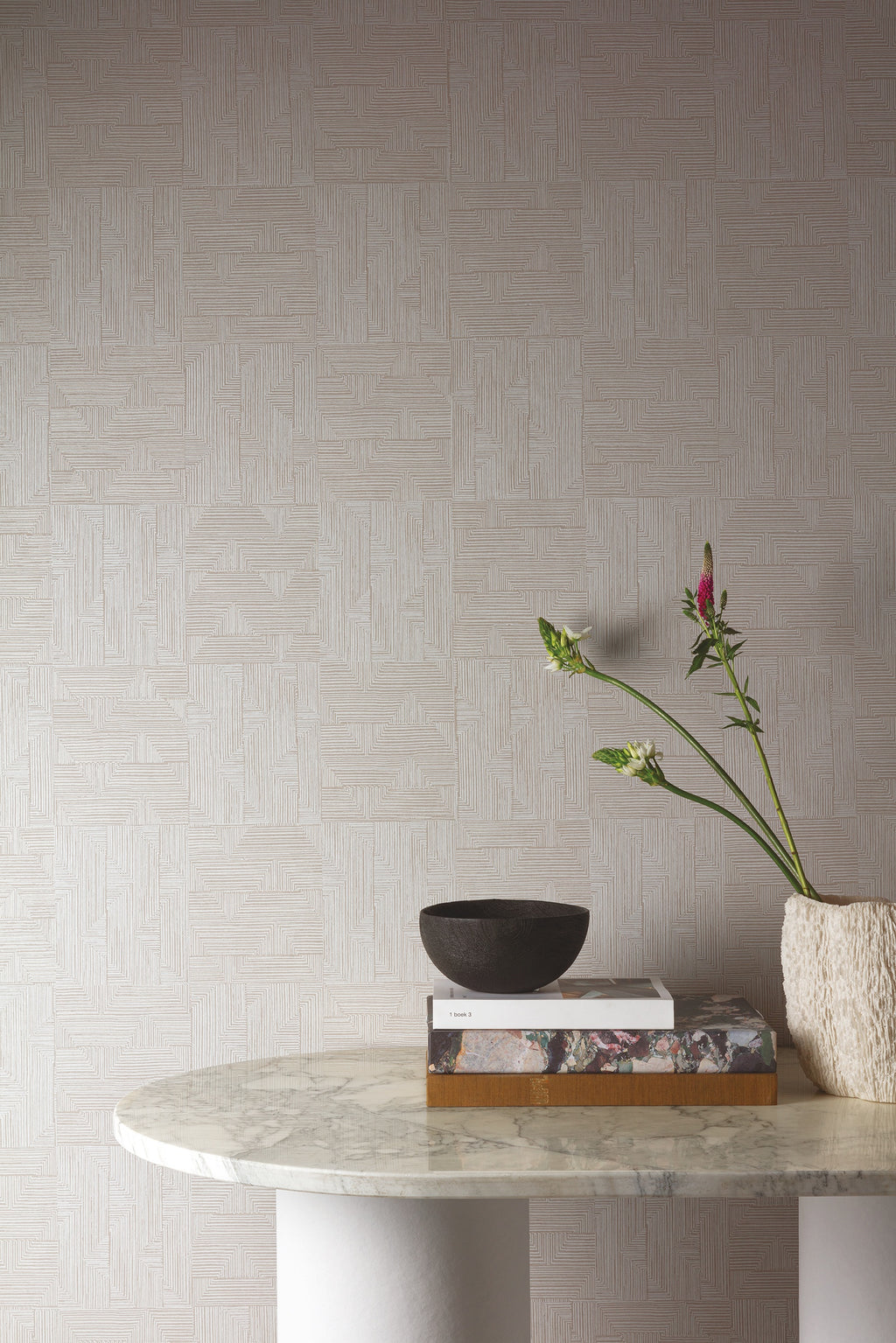 Masureel behang Asterion Angora in interieur