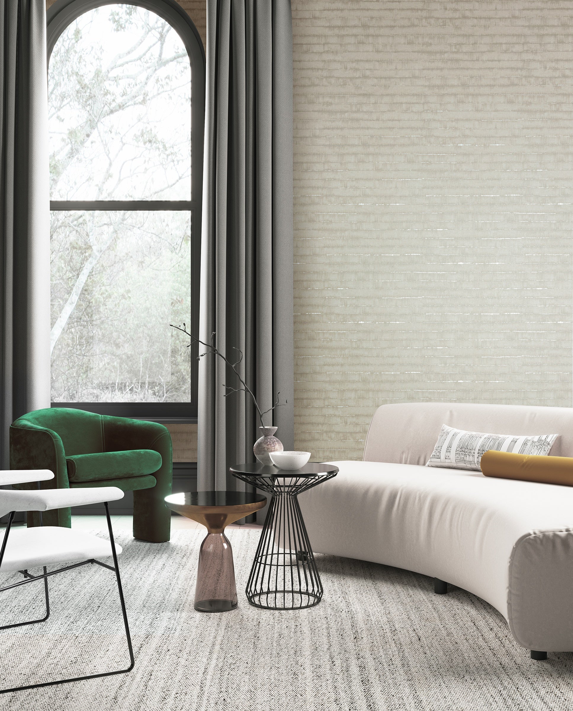 Masureel behang Tanin Oyster in interieur