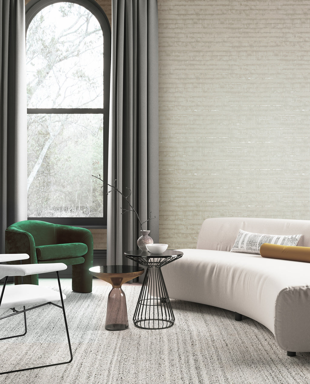 Masureel behang Tanin Oyster in interieur