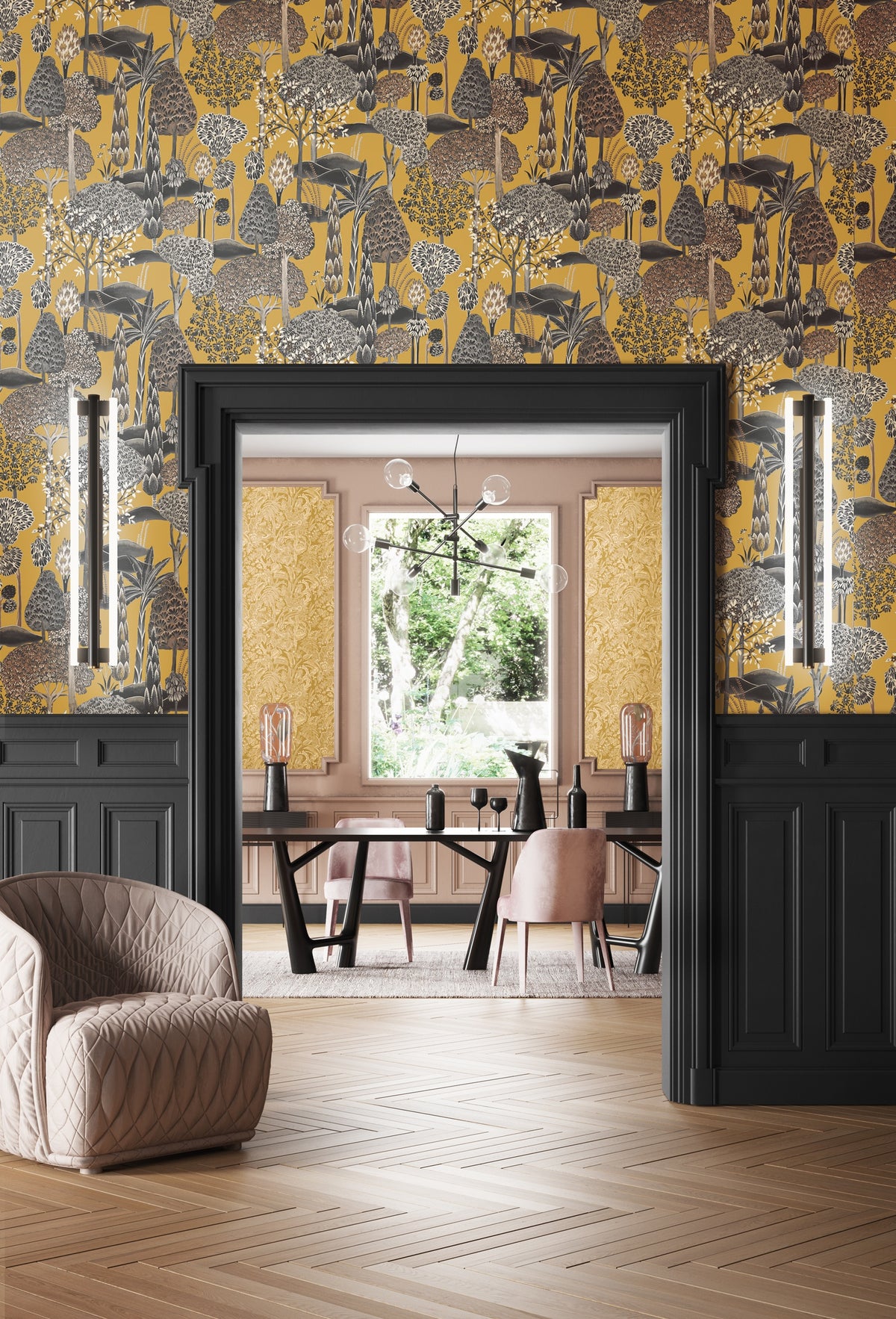 Masureel behang Viray Gold in interieur