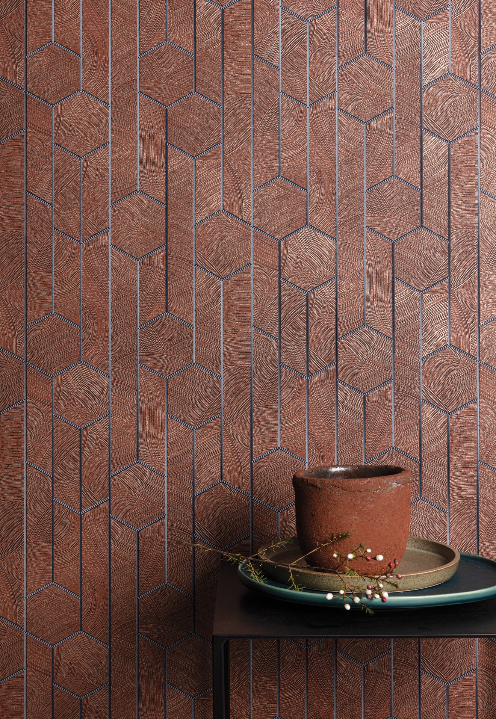 Masureel behang Kantha Rust in interieur