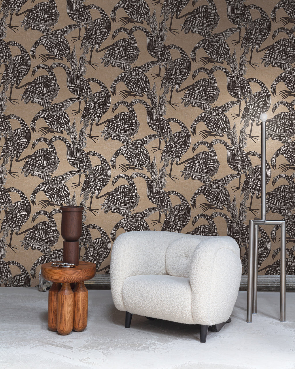 Masureel behang Guina Clay in interieur