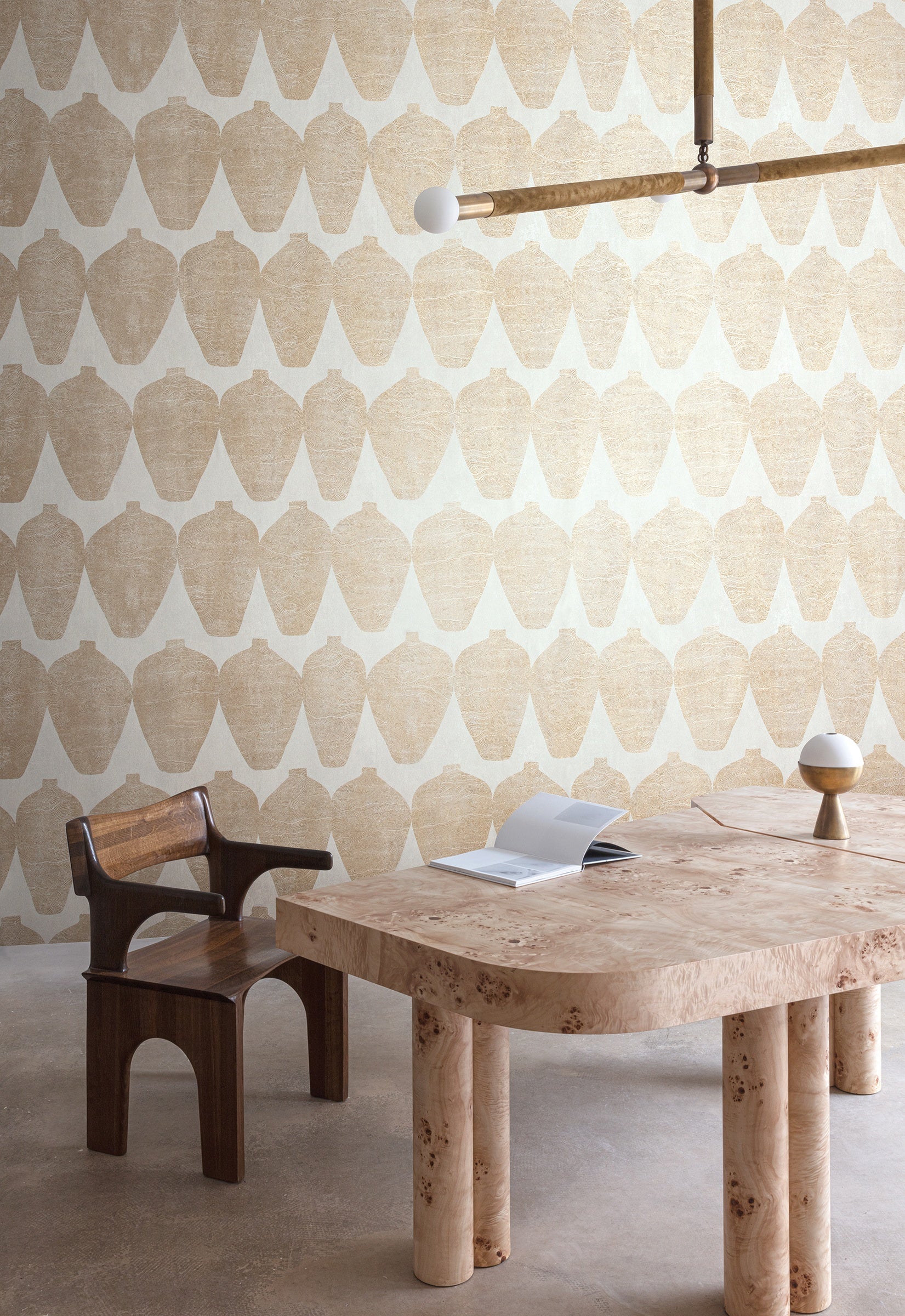 Masureel behang Hemia Oyster in interieur