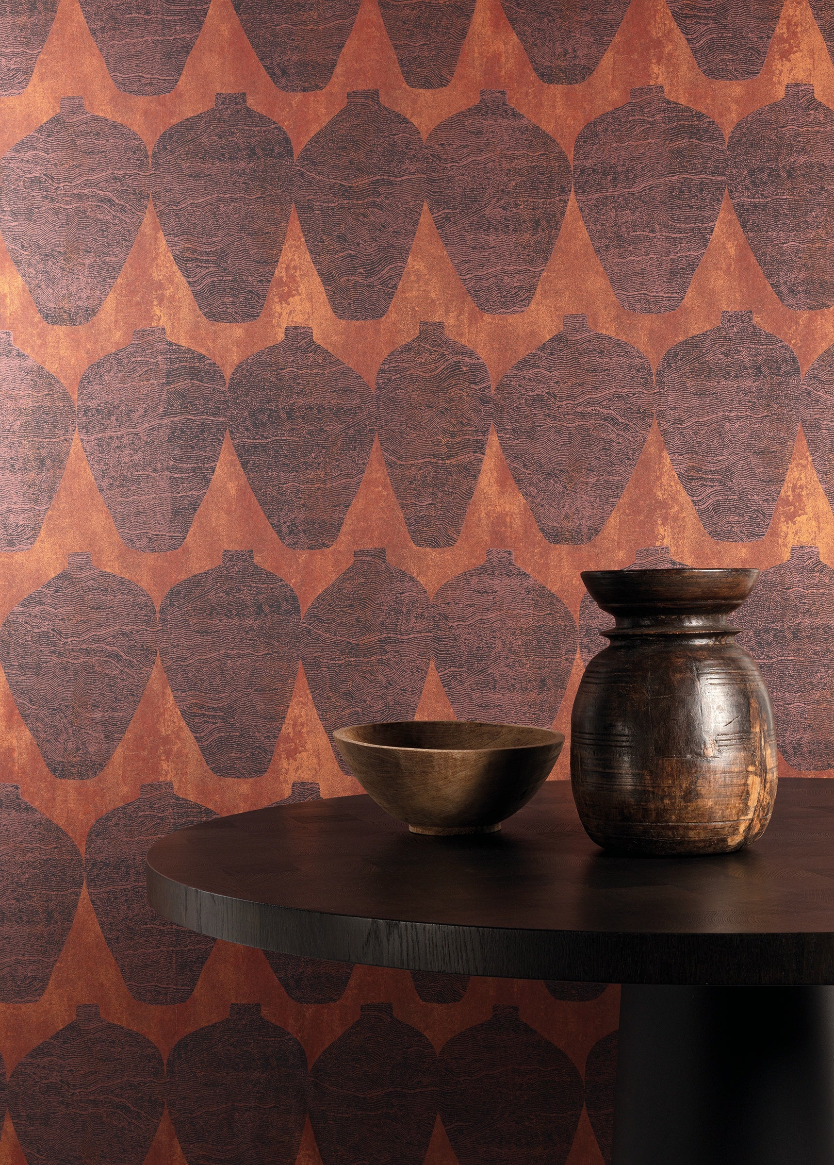Masureel behang Hemia Sienna in interieur