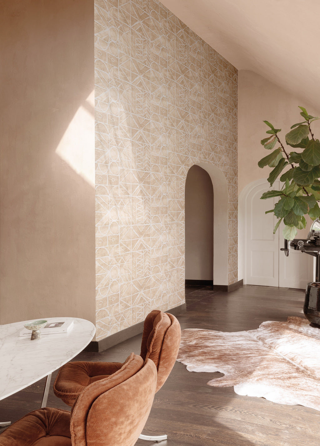 Masureel behang Bogolan Skin in interieur