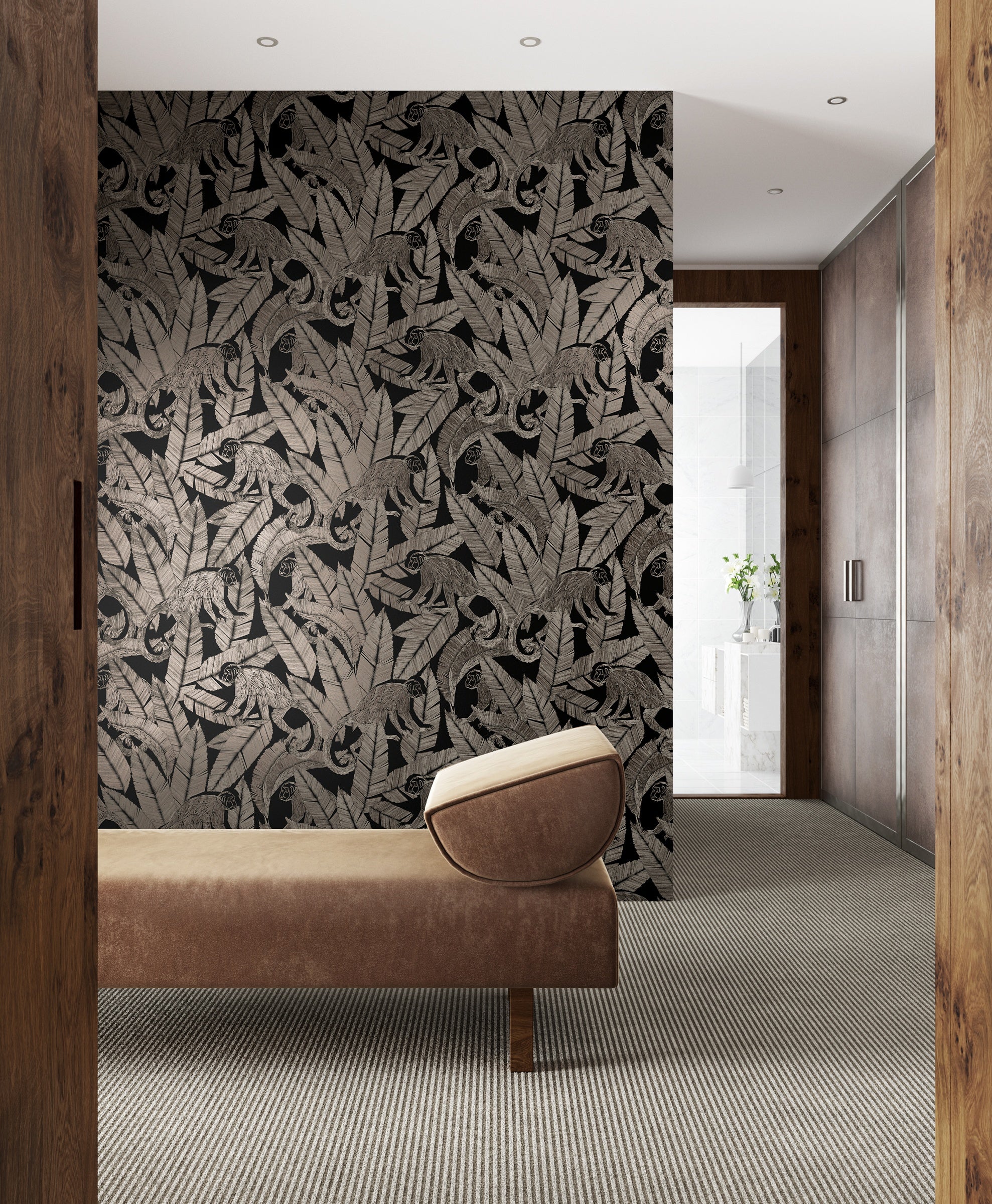Masureel behang Monkey Night in interieur