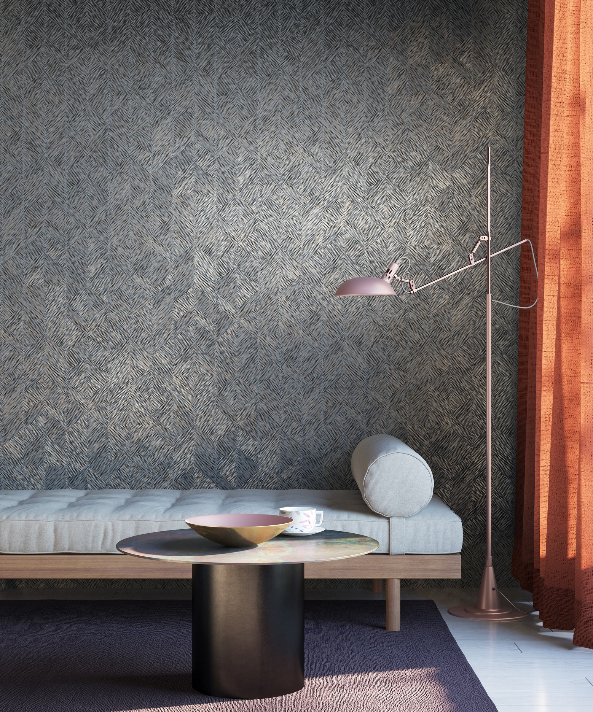 Masureel behang Enitan Slate in interieur
