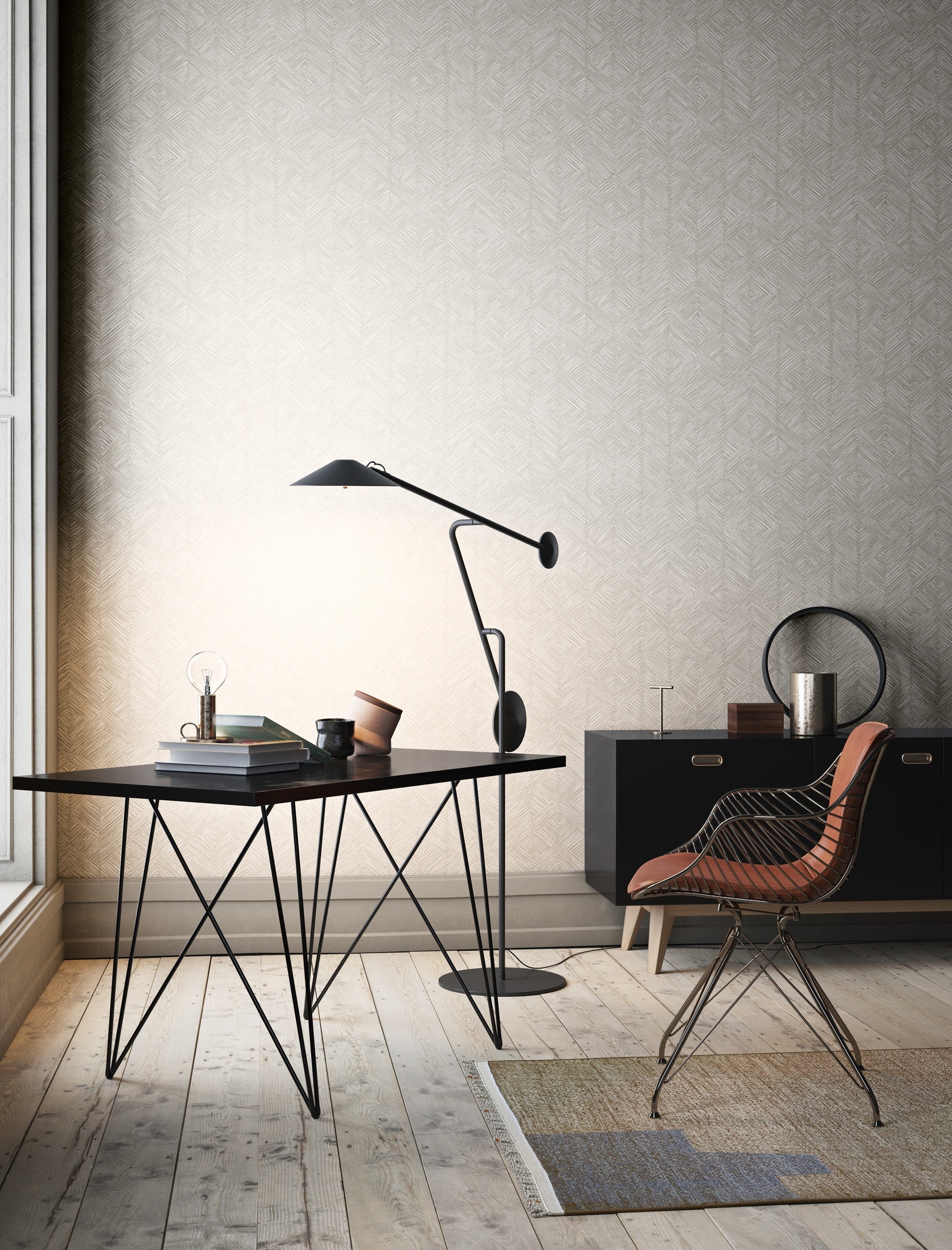 Masureel behang Enitan Moonbeam in interieur