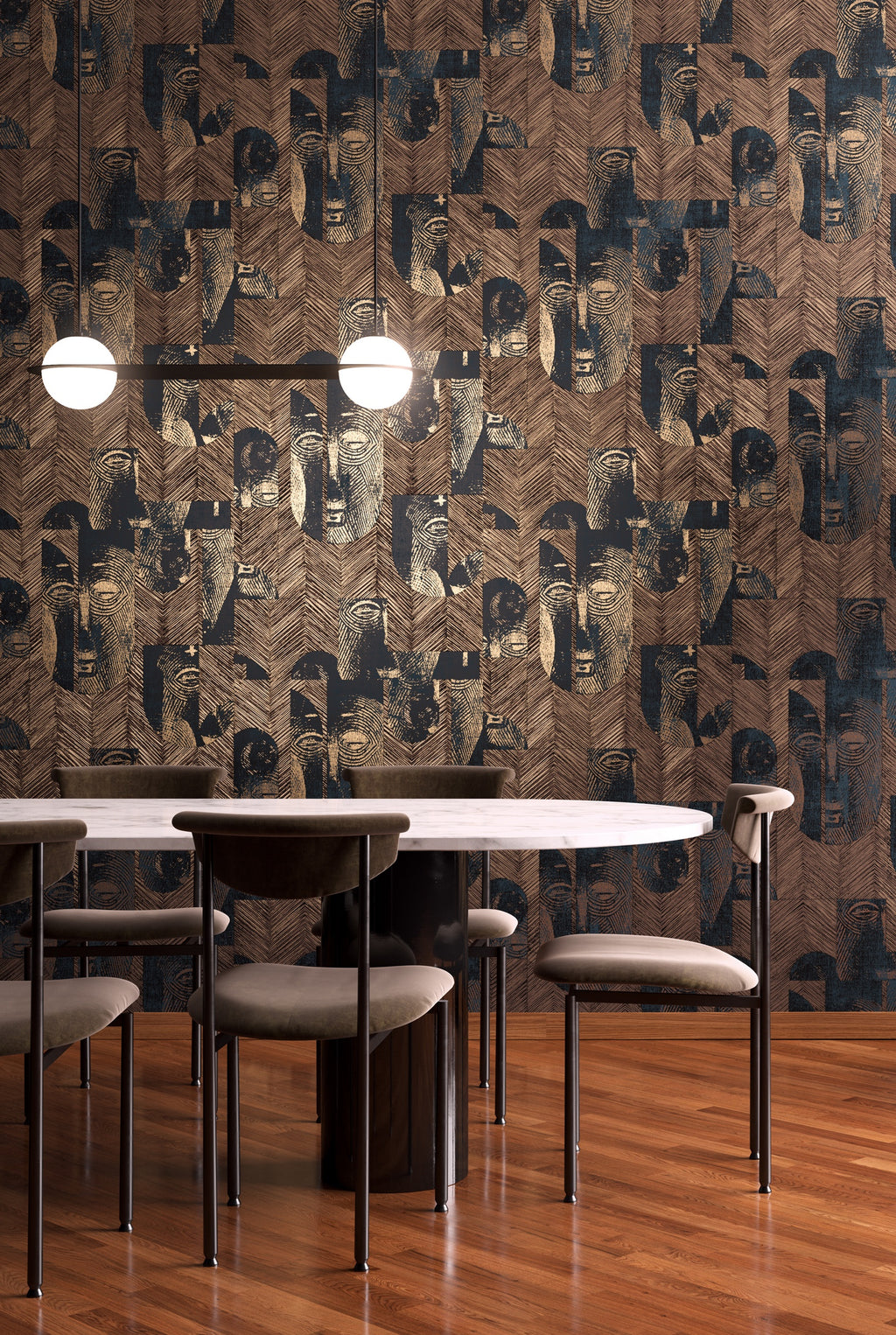 Masureel behang Mask Slate in interieur