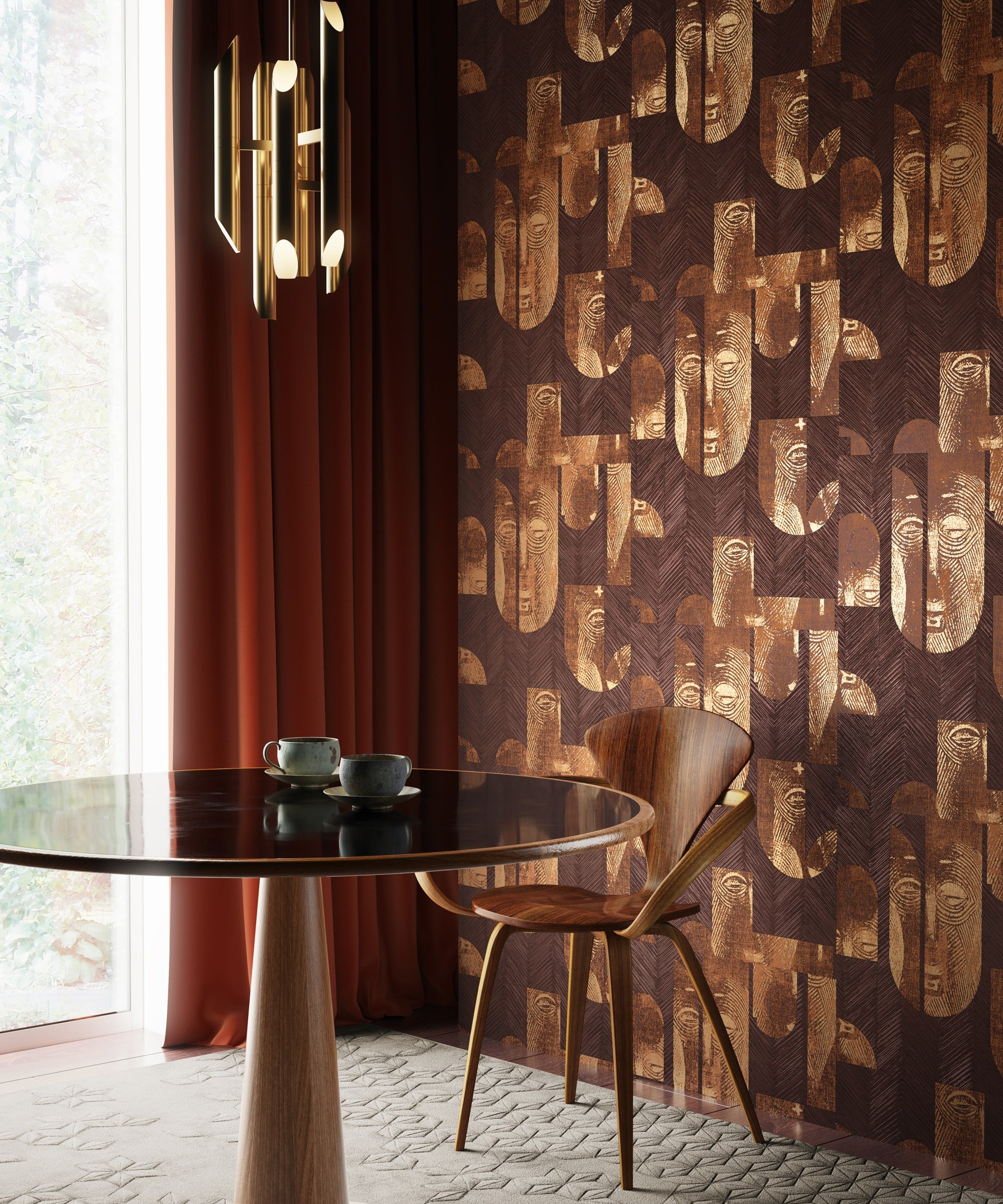 Masureel behang Mask Coconut in interieur