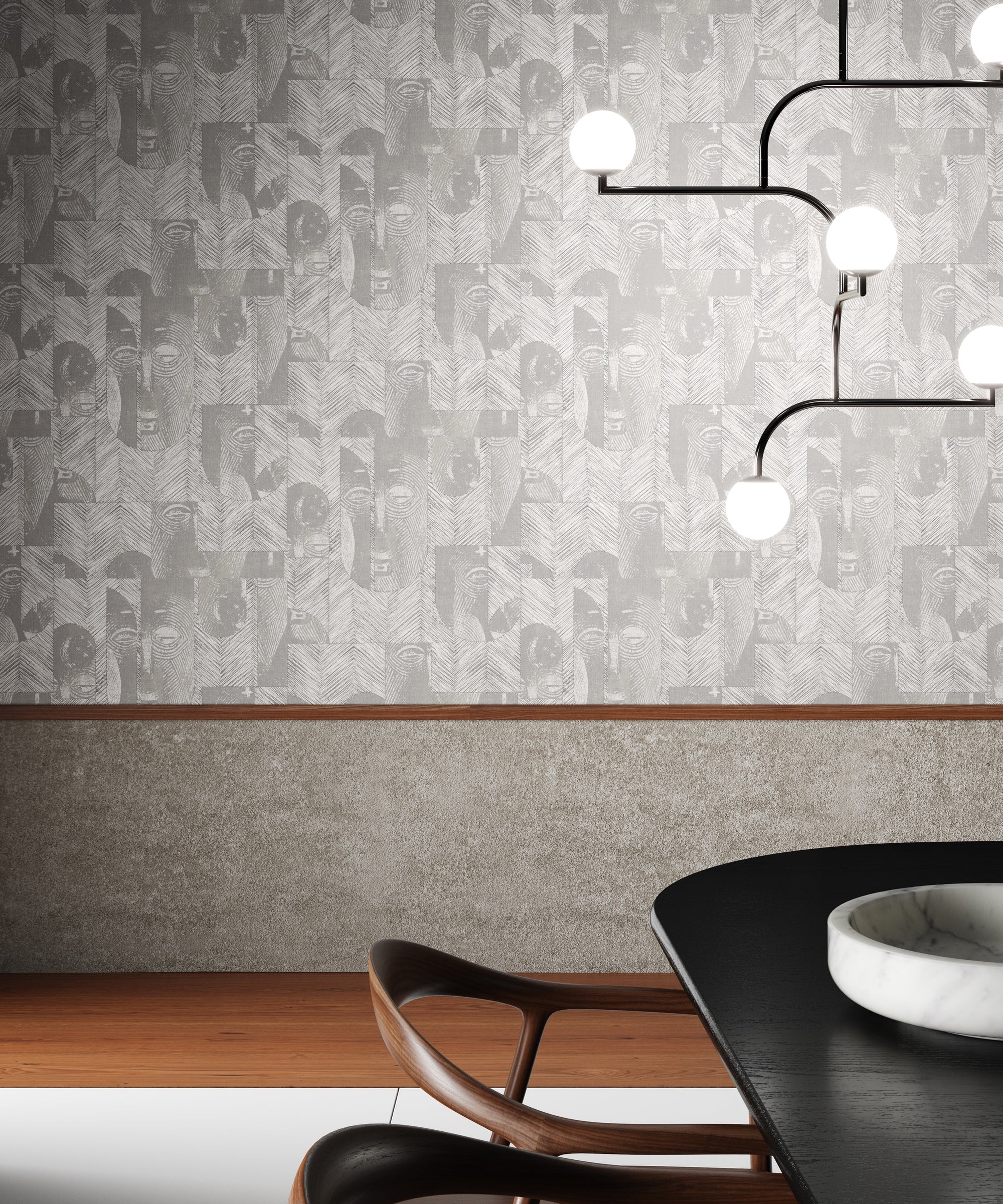 Masureel behang Mask Rock in interieur