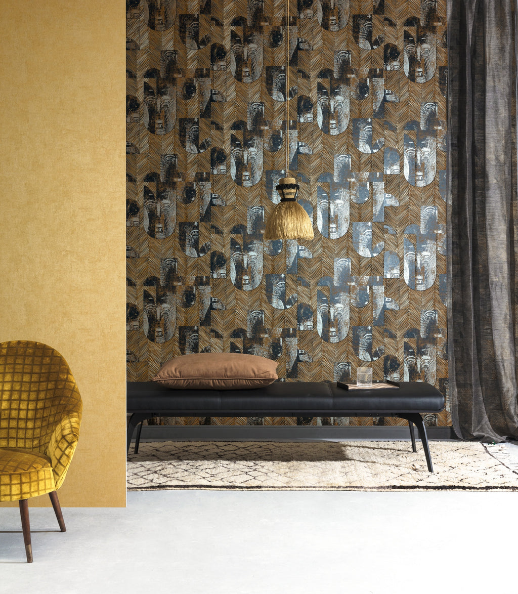 Masureel behang Mask Bamboo in interieur