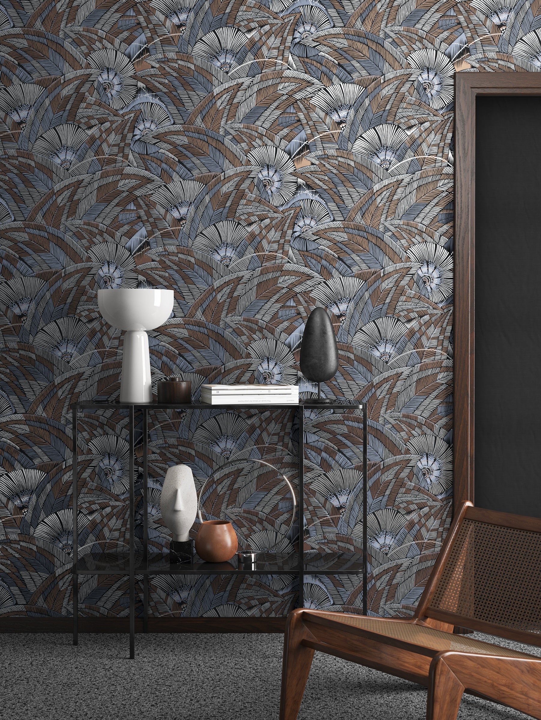 Masureel behang Bali SLate in interieur