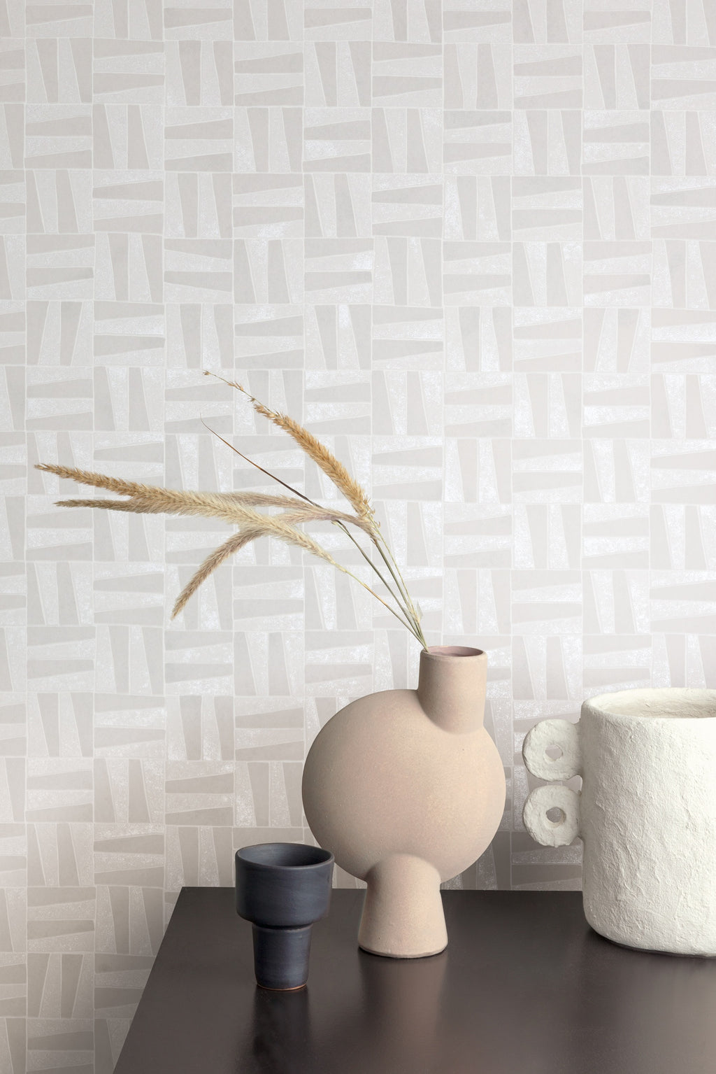 Masureel behang Olan Silver in interieur
