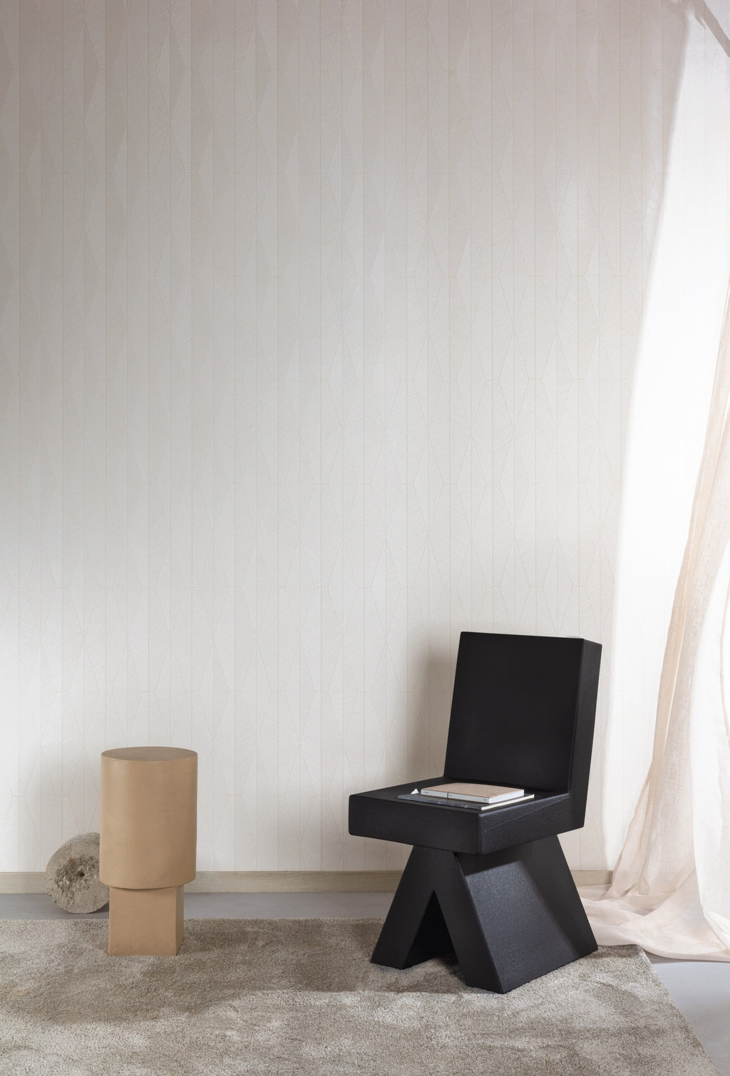 Masureel behang Ari Oyster in interieur