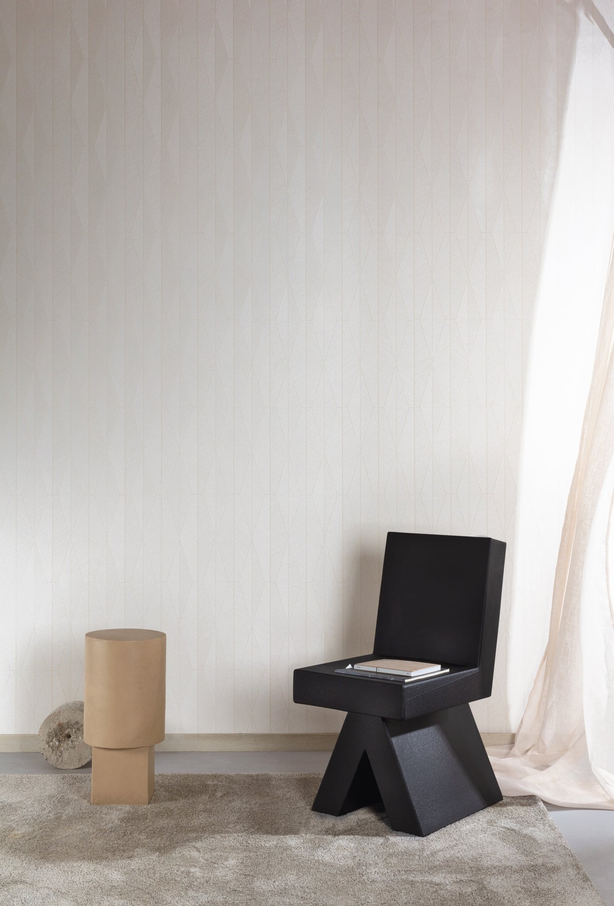 Masureel behang Ari Oyster in interieur