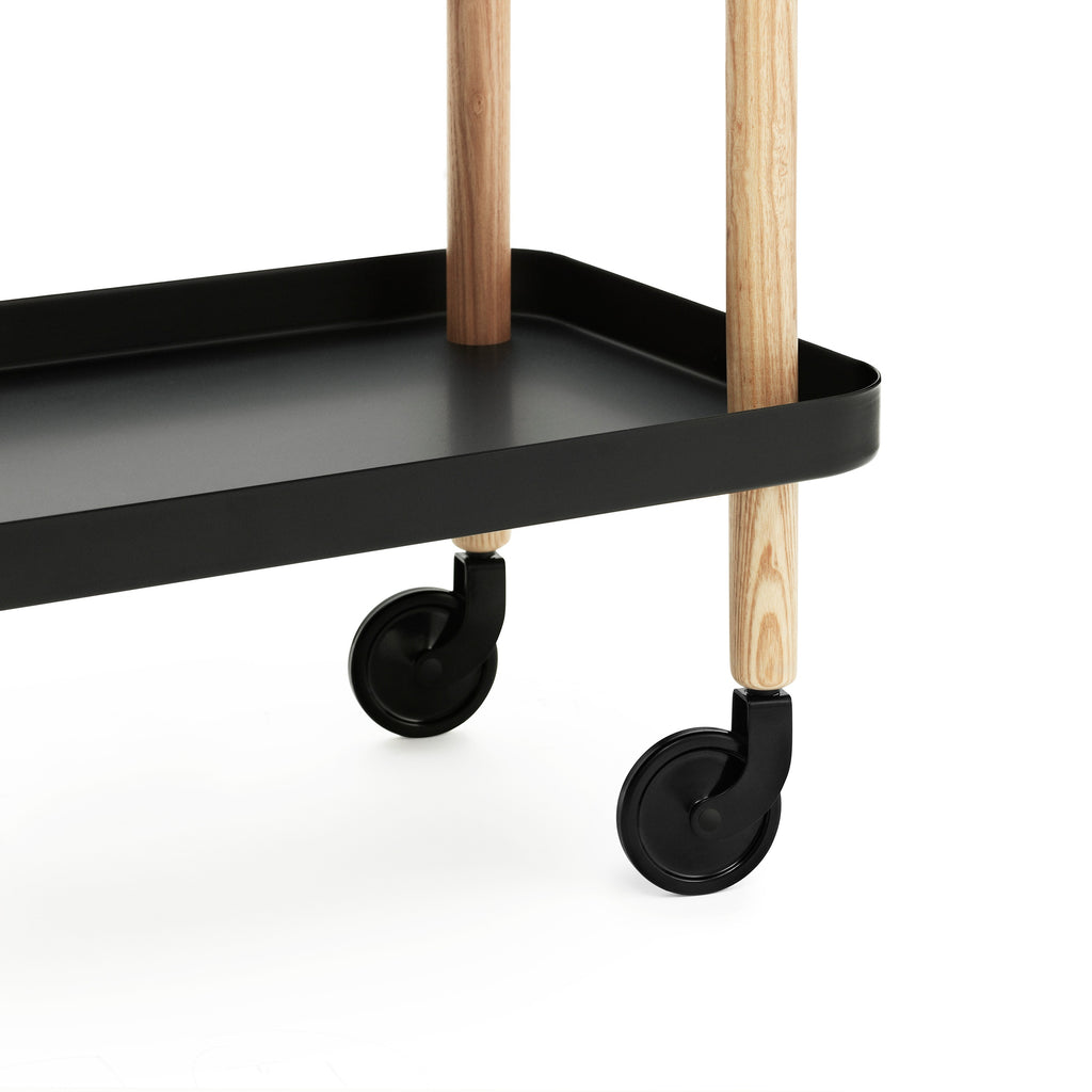 Detail van Normann Copenhagen Bijzettafel Block Trolley Zwart Vierkant